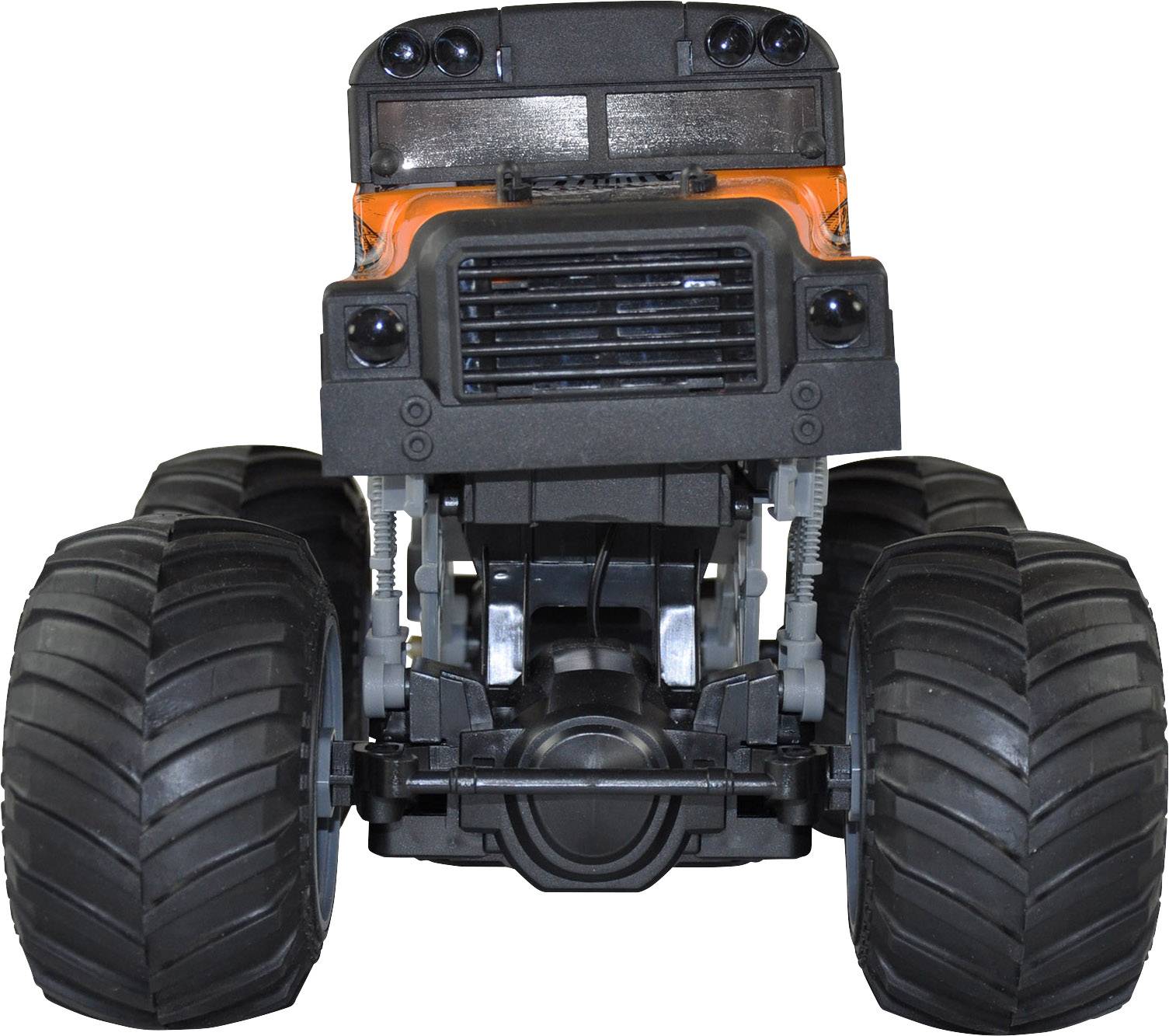 Amewi Crazy SchoolBus Orange 1:16 RC Einsteiger Modellauto Elektro Monstertruck 100% RtR 2,4GHz inkl. Akku, Ladegerät und