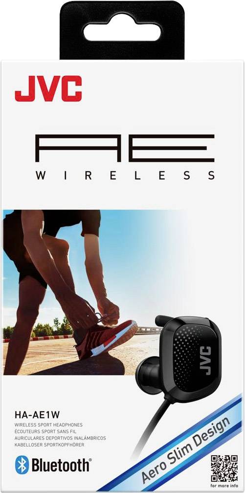JVC HA-AE1W-B Bluetooth® Sport In Ear Kopfhörer In Ear Wasserbeständig Schwarz