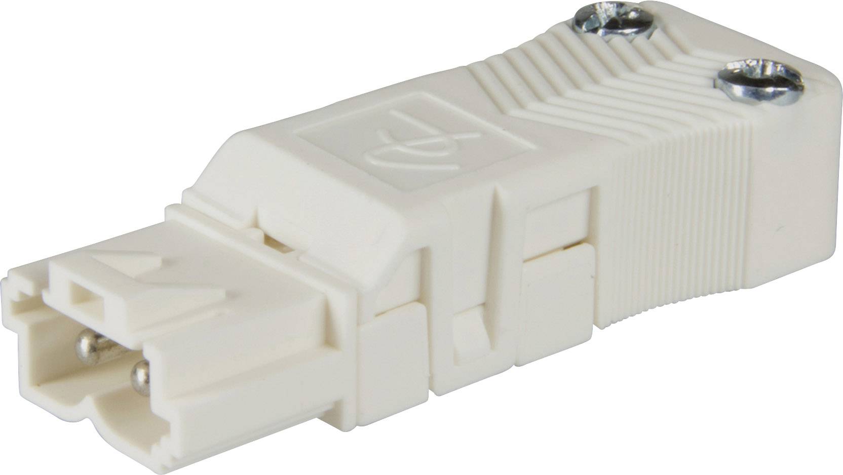 Adels-Contact 12749 Netz-Steckverbinder Stecker, gerade Gesamtpolzahl: 2 16A Weiß 200St.