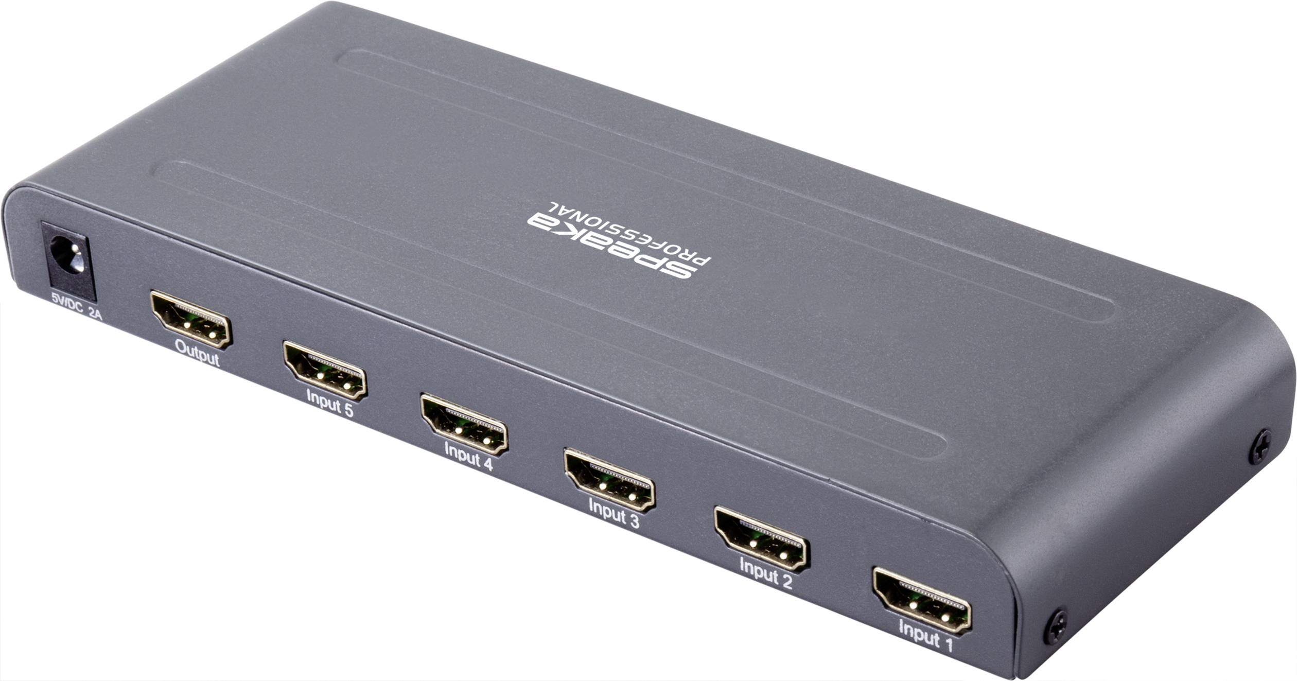 SpeaKa Professional SP-HSW-250 5 Port HDMI-Switch UHD 4K @ 60Hz