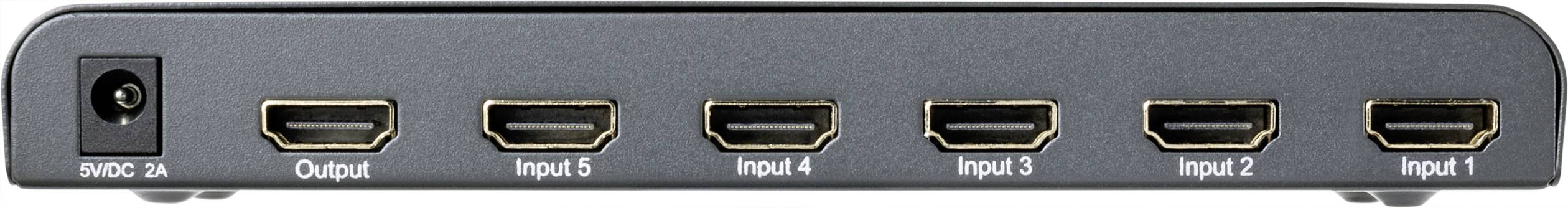 SpeaKa Professional SP-HSW-250 5 Port HDMI-Switch UHD 4K @ 60Hz