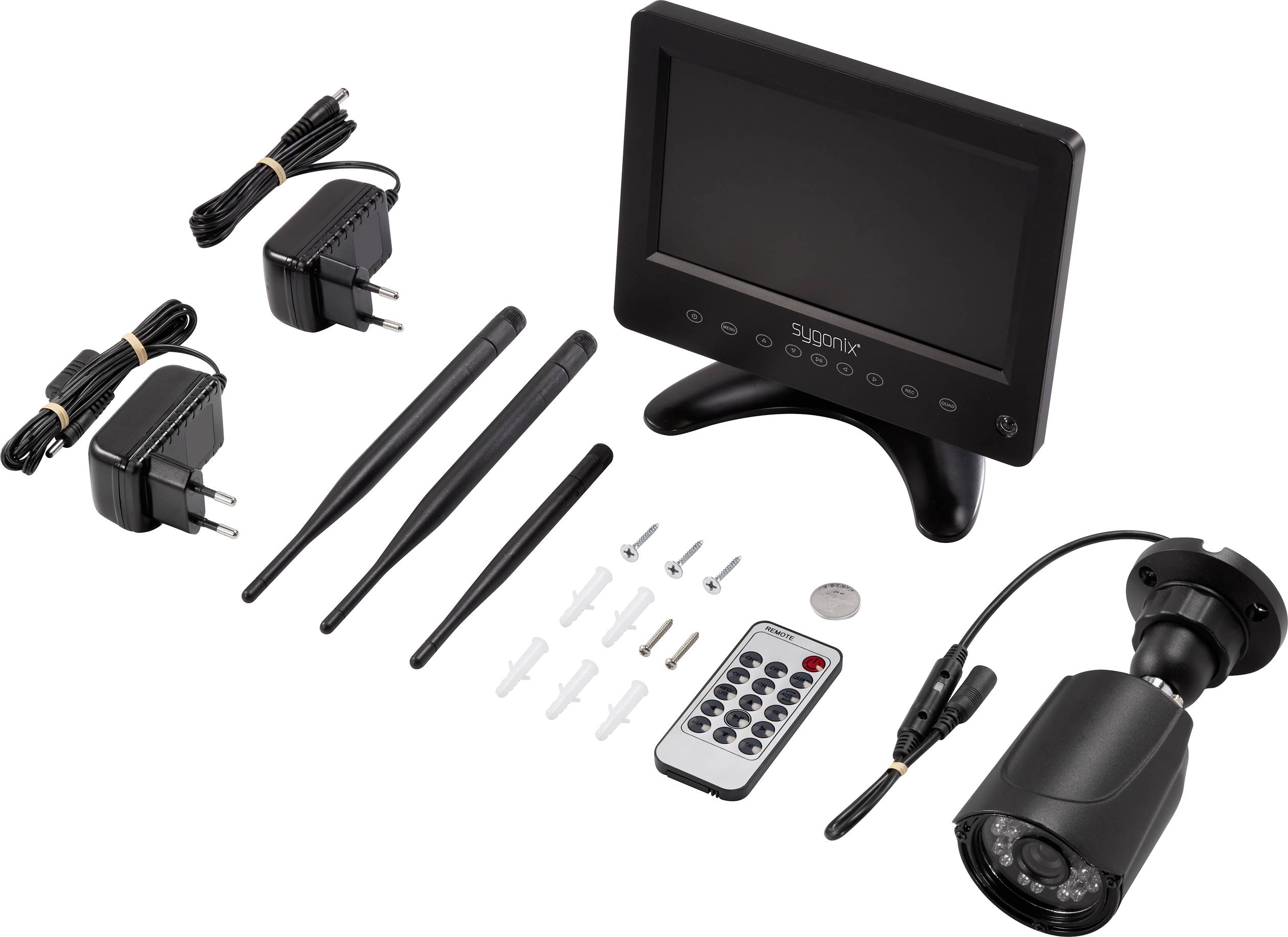 Sygonix SY-6330454 Funk-Überwachungskamera-Set mit 2 Kameras 1280 x 720 Pixel 2.4GHz