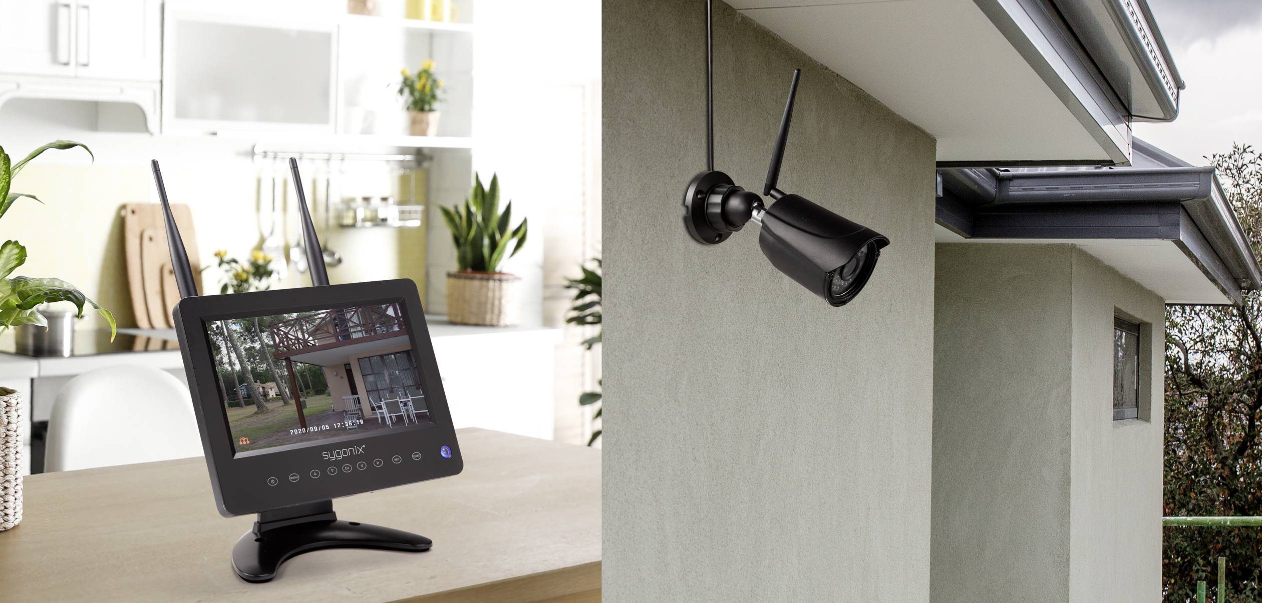 Sygonix SY-4548736 Funk-Überwachungskamera-Set 4-Kanal mit 1 Kamera 1280 x 720 Pixel 2.4GHz