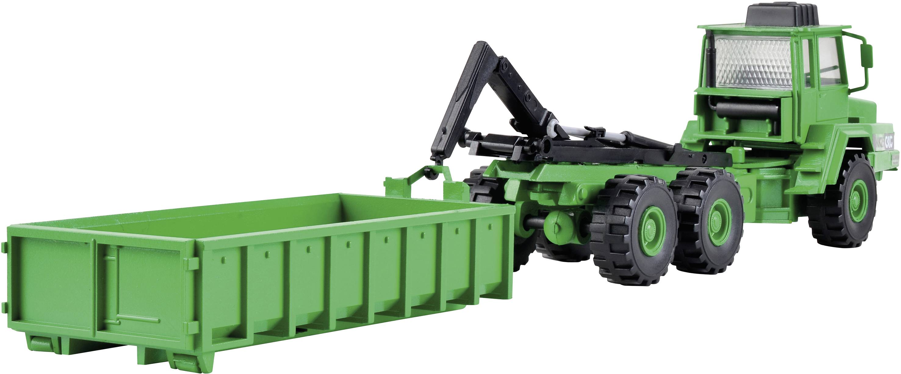 Kibri 14020 H0 Baufahrzeug Modell Kaeble Gmeinder Knicklenker mit Hakenabrollaufbau