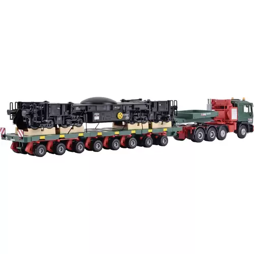 Kibri 13601 H0 LKW Modell MAN SK mit Scheuerle Plattformwagen mit Schienenkran-Unterteil Kibri 13601 H0 LKW Modell MAN SK mit Scheuerle Plattformwagen mit Schienenkran-Unterteil