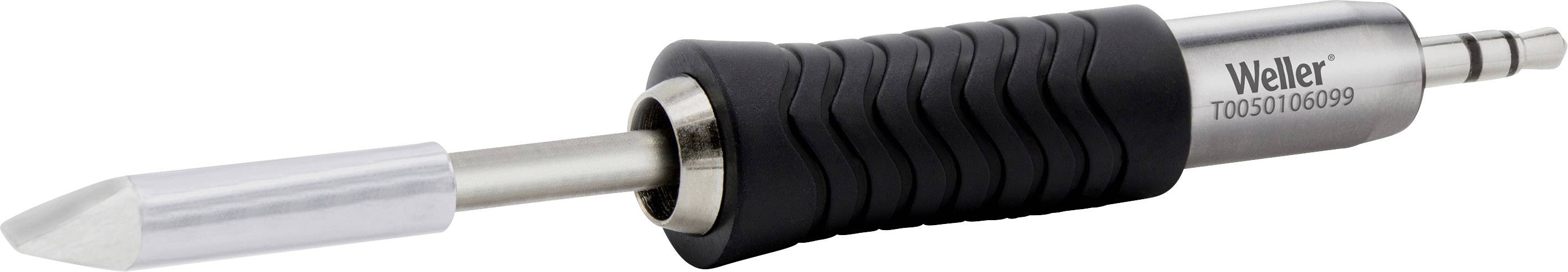 Lötkolben von Weller mit schwarzem, geripptem Griff und silberner Spitze, geeignet für elektronische Lötarbeiten.