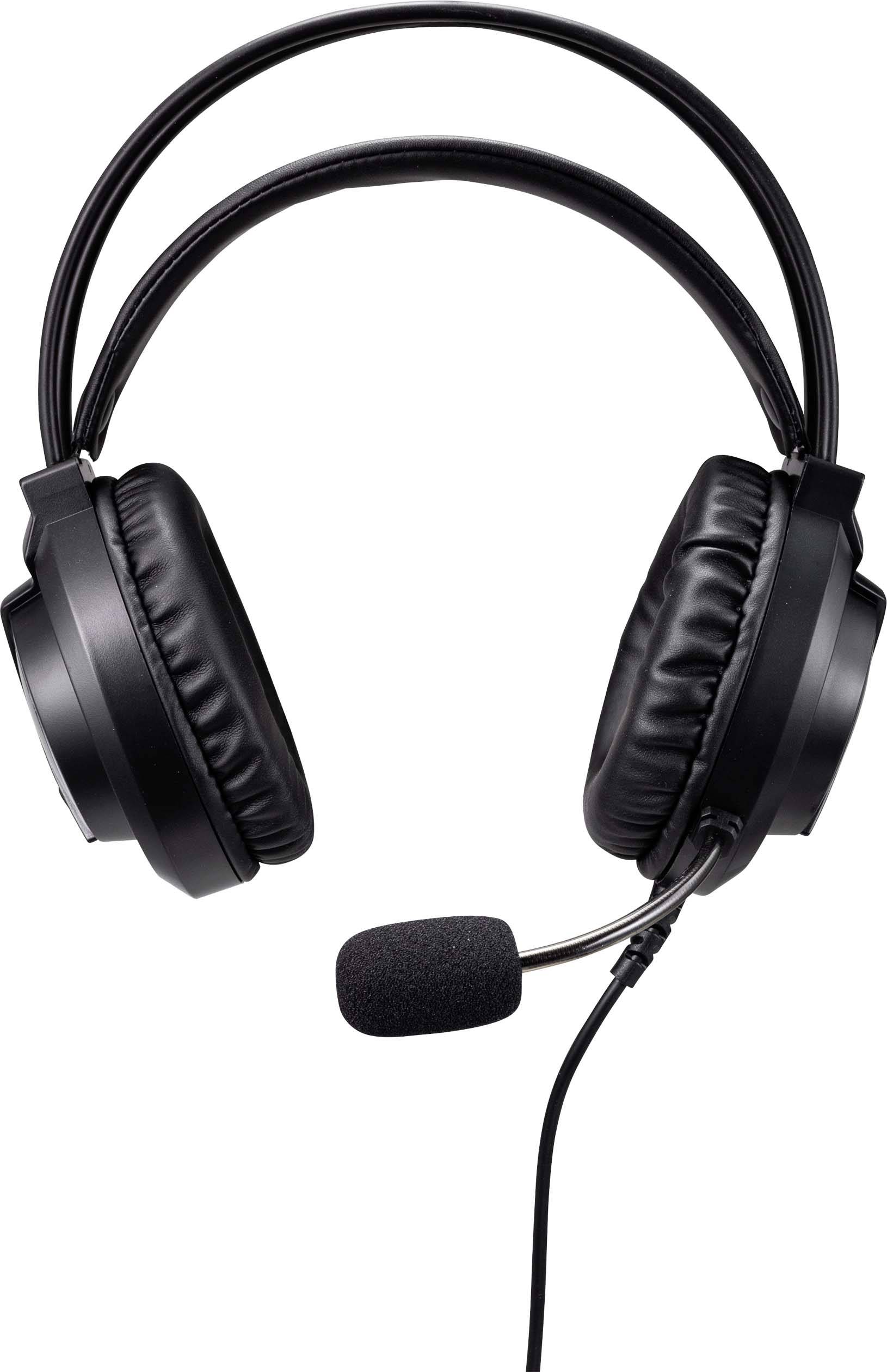 Renkforce RF-GHD-200 Over Ear Headset kabelgebunden Stereo Schwarz Lautstärkeregelung Gaming