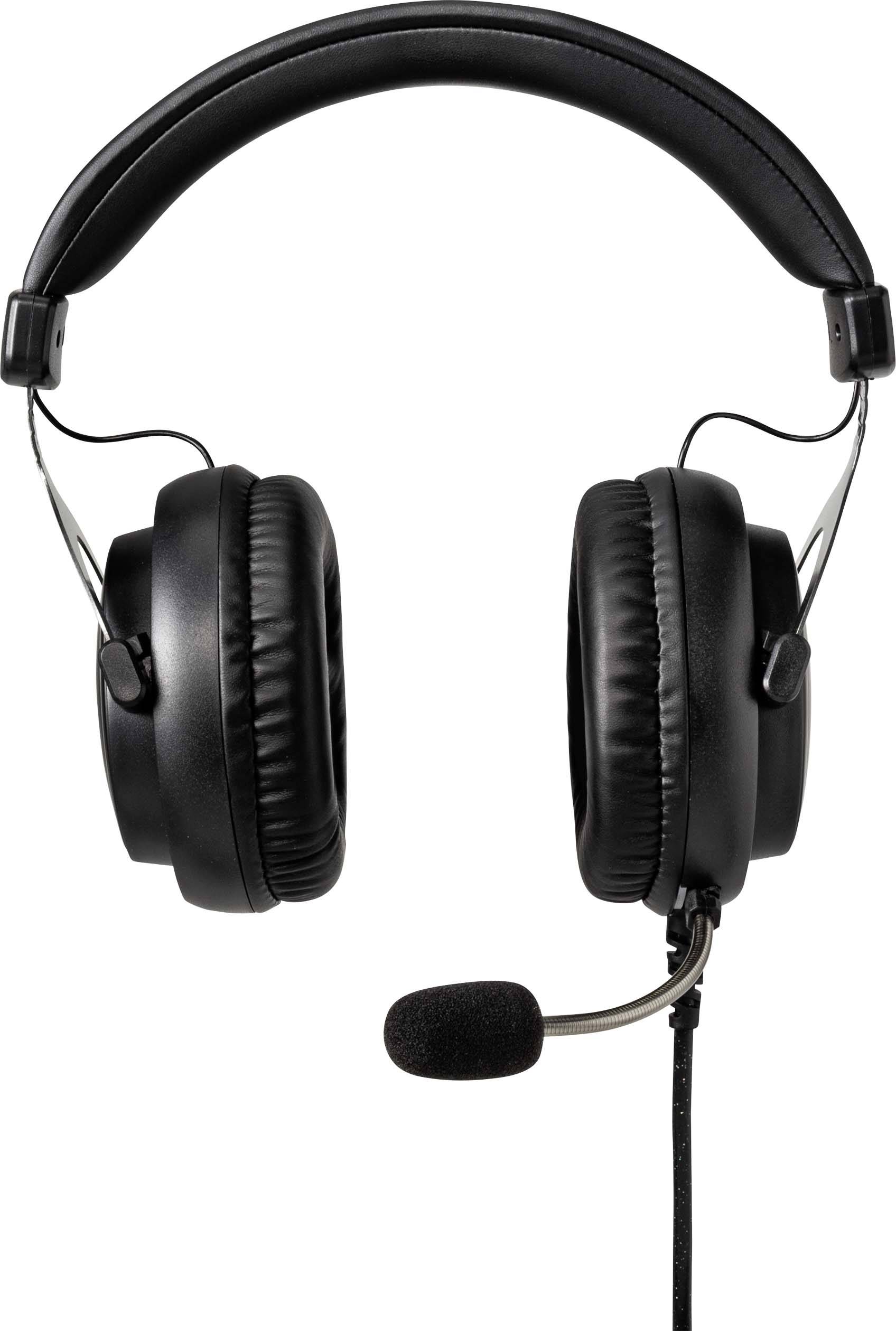Renkforce RF-GH-300 Over Ear Headset kabelgebunden 7.1 Surround Schwarz Mikrofon-Stummschaltung, Lautstärkeregelung Gaming