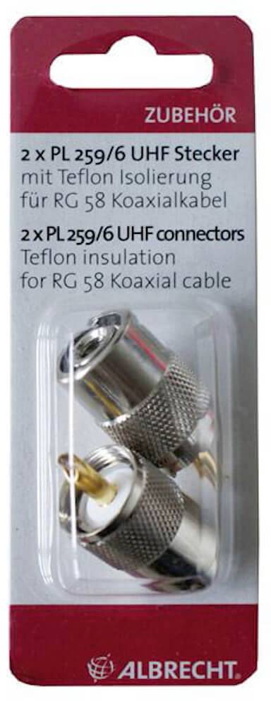 Albrecht PL-Stecker PL259/6 Zweier-Blisterset 50120