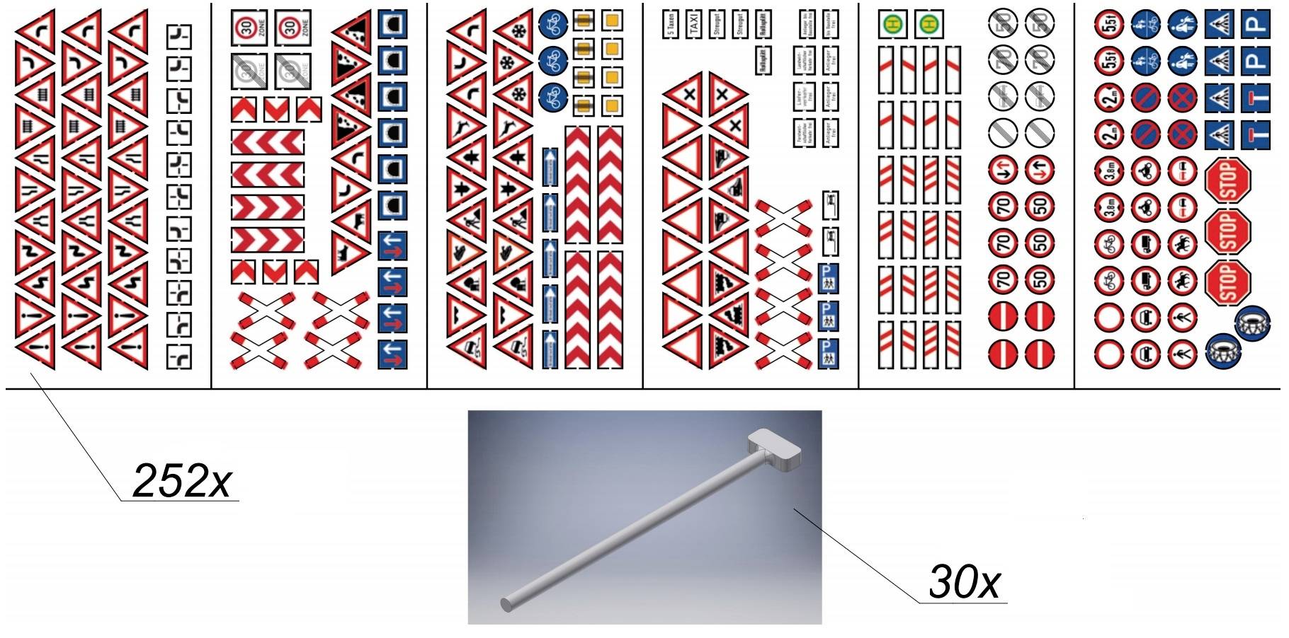 NOCH 0014387 H0 Verkehrsschilder-Set Lasercutbausatz