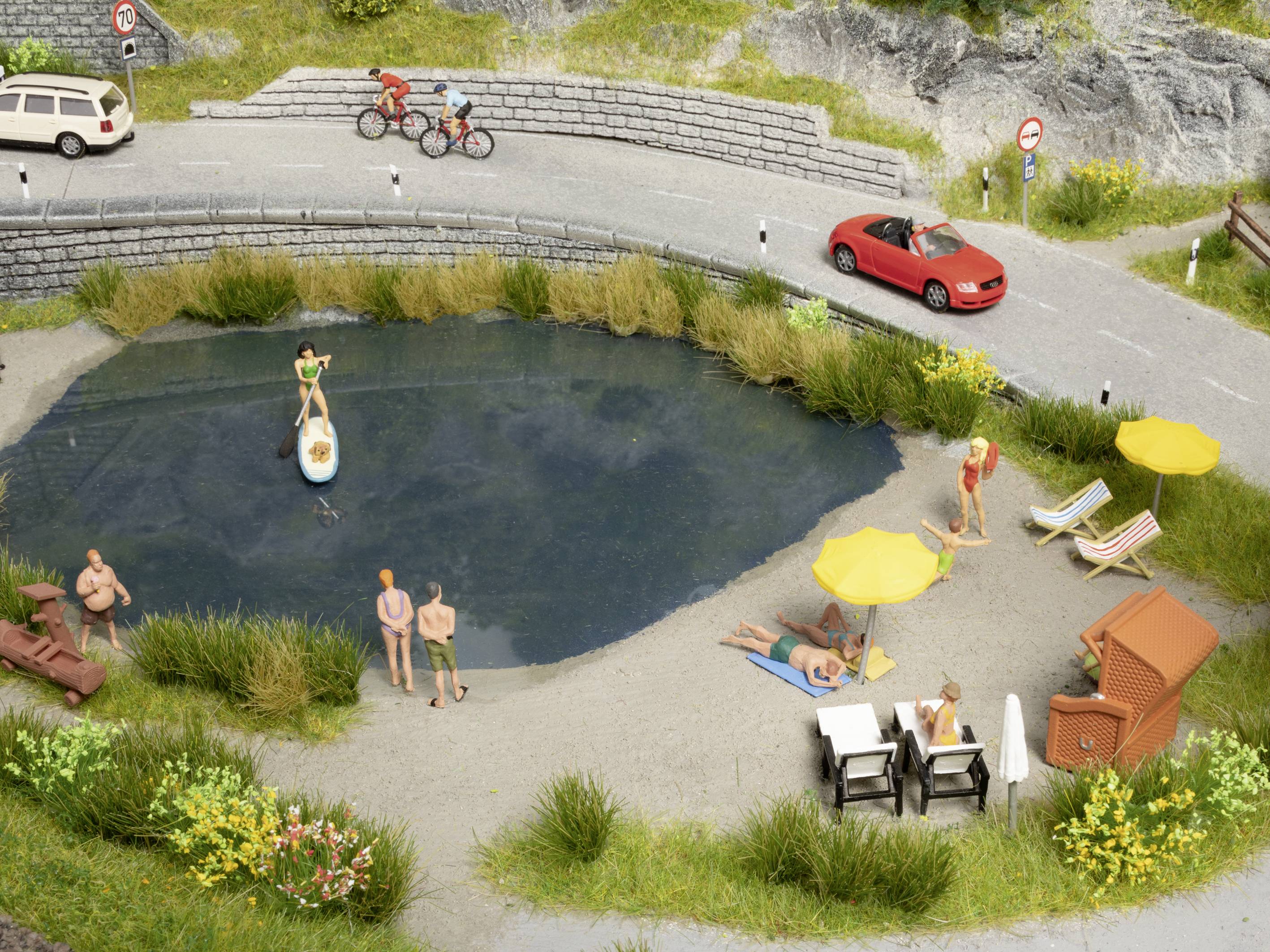 NOCH H0 Beim Baden 0016205 Bemalt, Stehend, Liegend