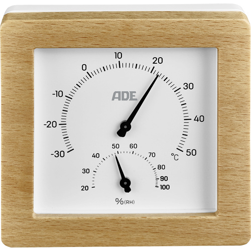 ADE Thermo-/Hygrometer Holz, Weiß