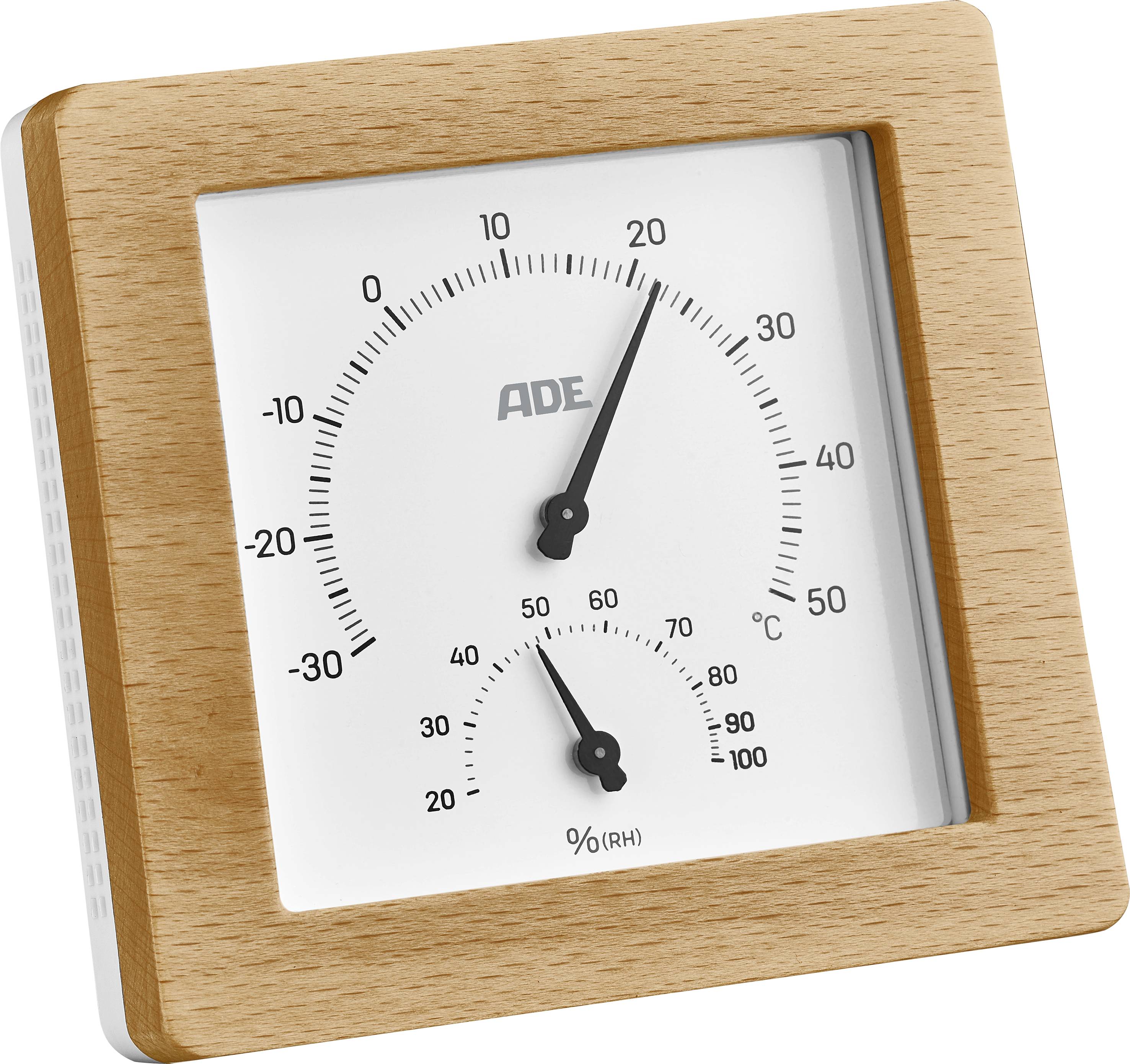 ADE Thermo/Hygrometer Holz, Weiß getgoods