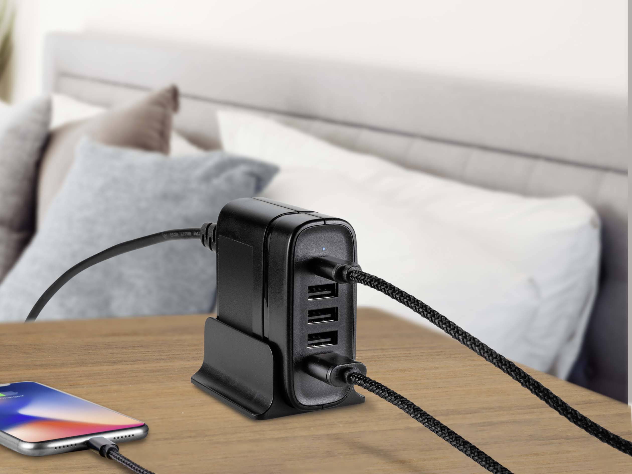 VOLTCRAFT UC-5ACX001 USB Ladegerät 41.5W 4x USB-A, 1x USB-C® USB PD Schwarz Innenbereich USB Power Delivery (USB-PD)