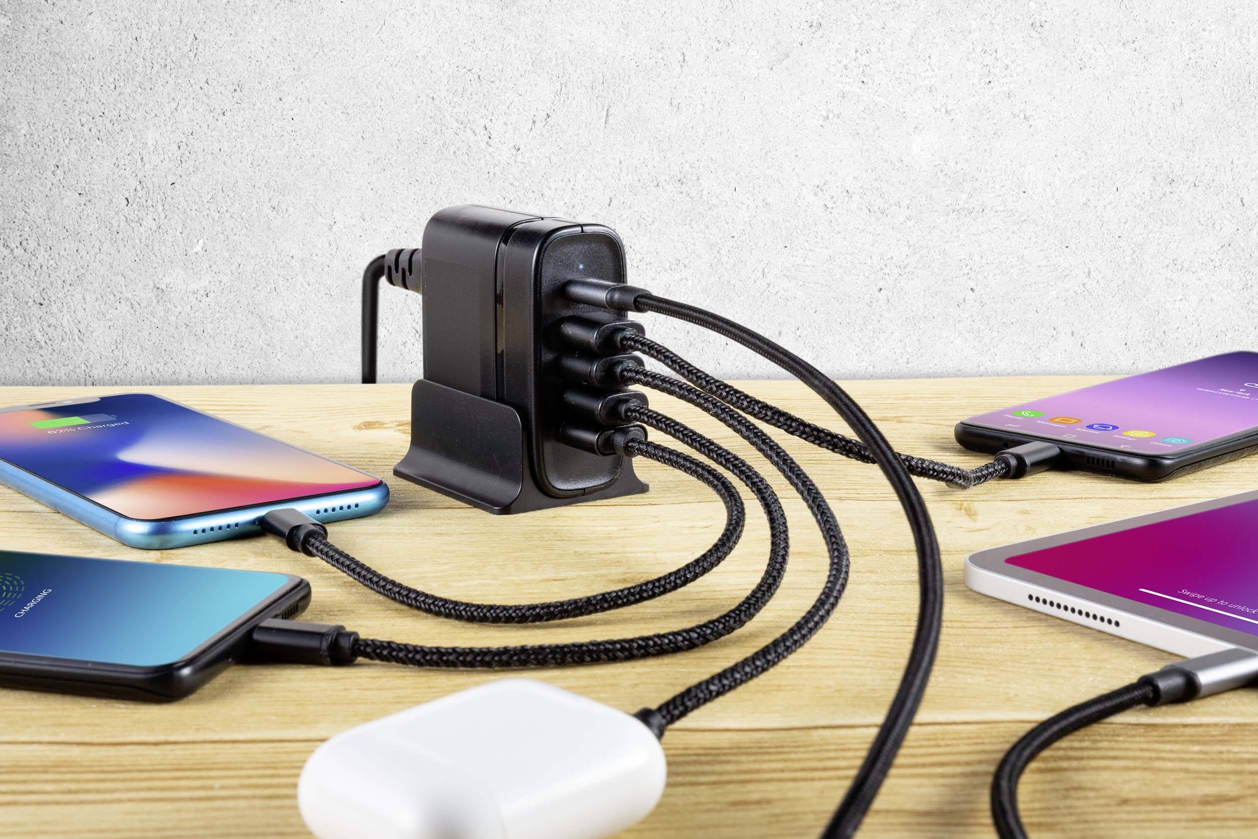 VOLTCRAFT UC-5ACX001 USB Ladegerät 41.5W 4x USB-A, 1x USB-C® USB PD Schwarz Innenbereich USB Power Delivery (USB-PD)