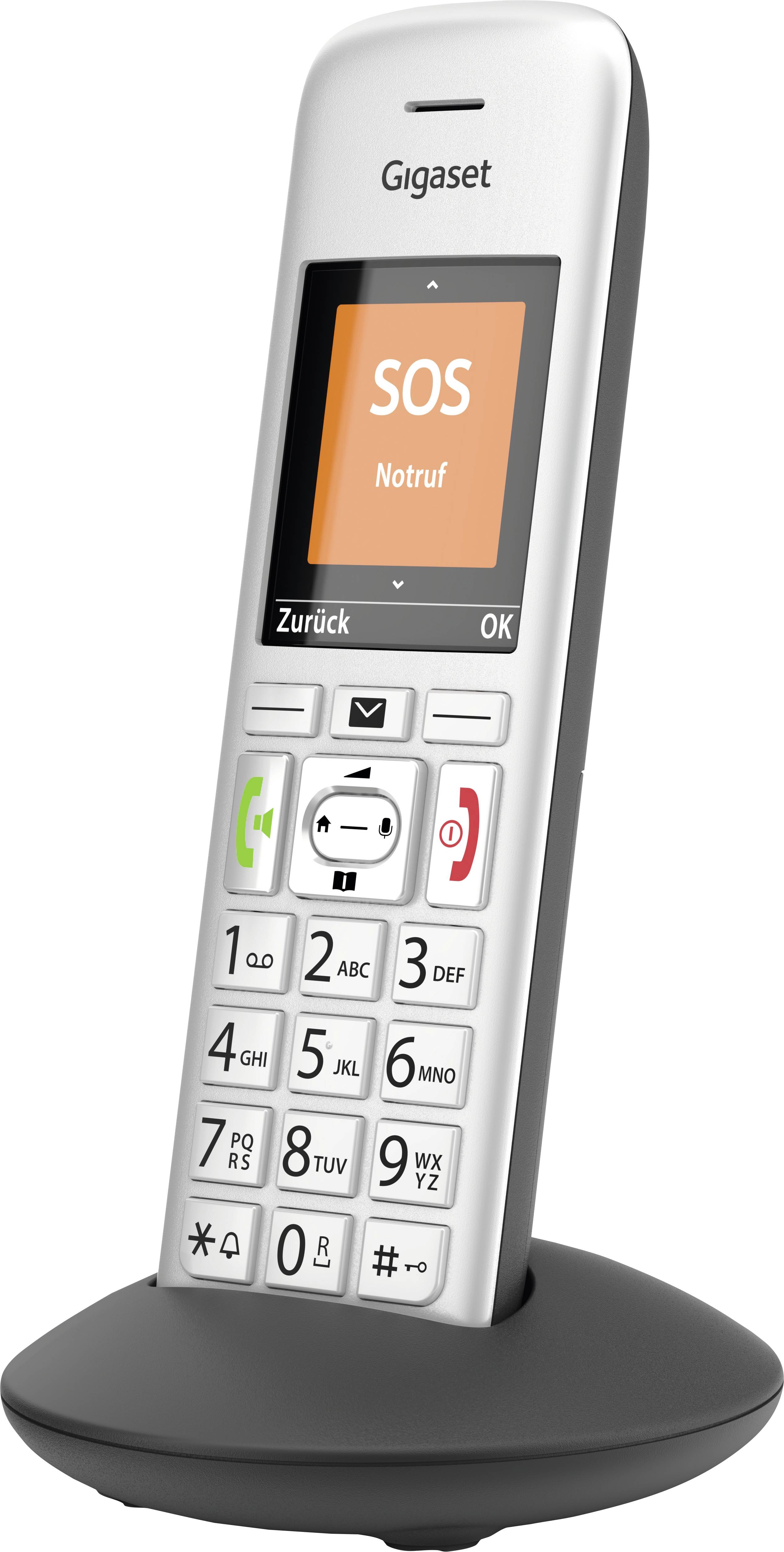 Gigaset E390HX DECT Mobilteil Silber-Schwarz