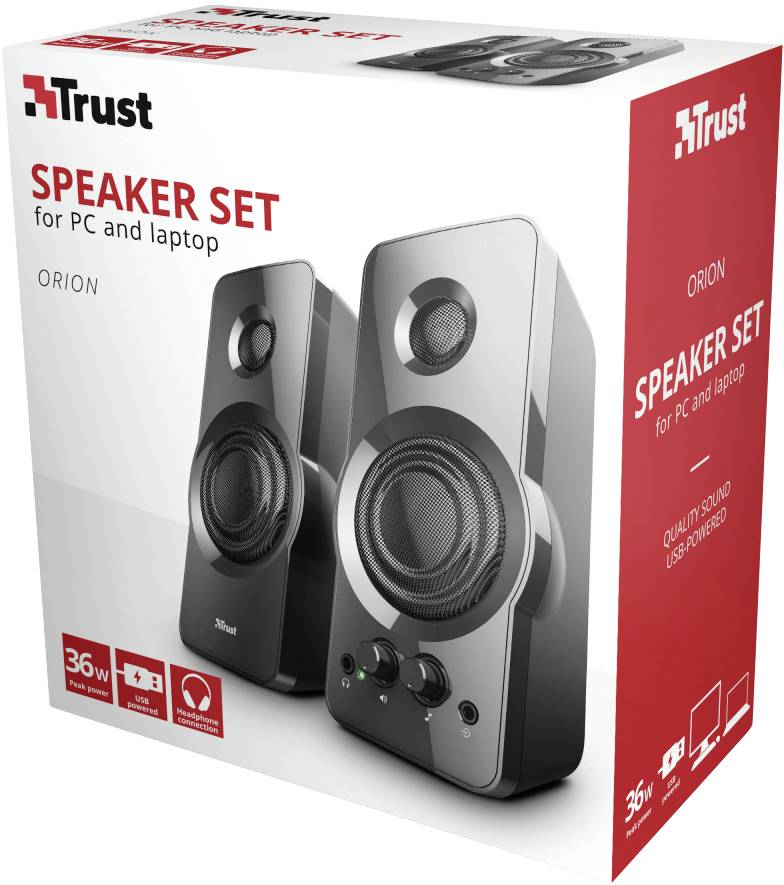 Trust Orion 2.0 Speaker set 2.0 PC-Lautsprecher Kabelgebunden 18W Schwarz