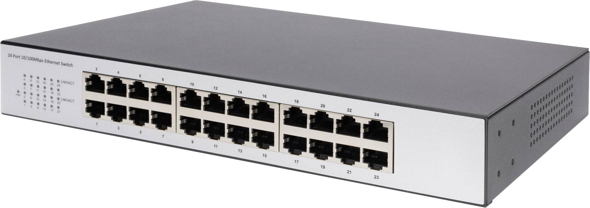 DIGITUS - 24-Port Fast Ethernet Switch, 19 Zoll, Unmanaged
