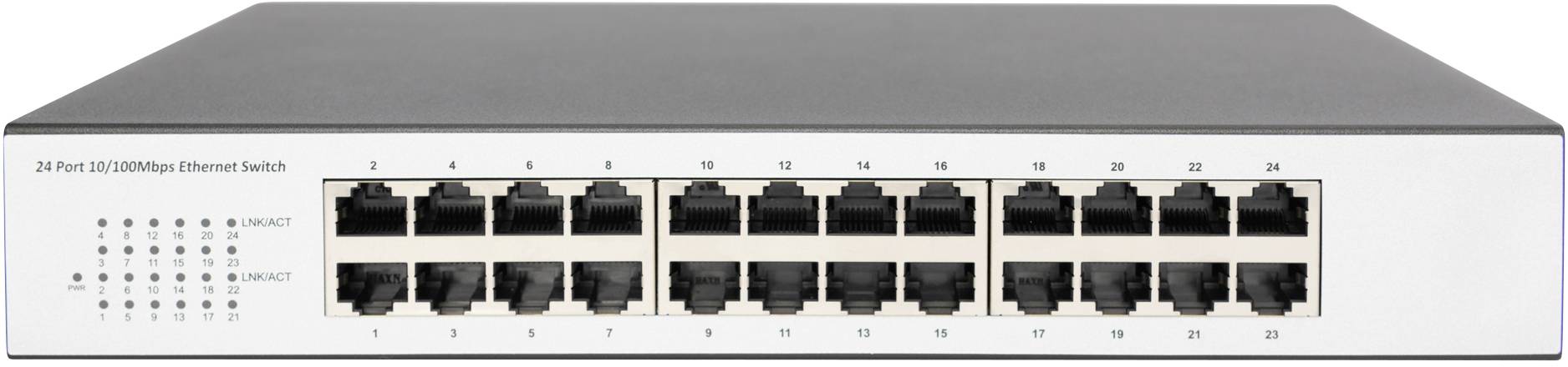 DIGITUS - 24-Port Fast Ethernet Switch, 19 Zoll, Unmanaged