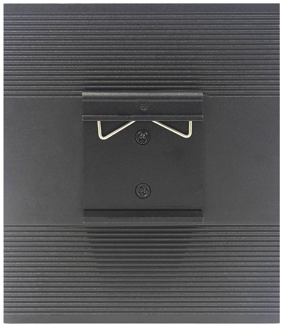 Schwarzer Bilderrahmenrückseite mit Aufhängungsmechanismus, bestehend aus Metallhaken und Schrauben auf gerippter Oberfläche.