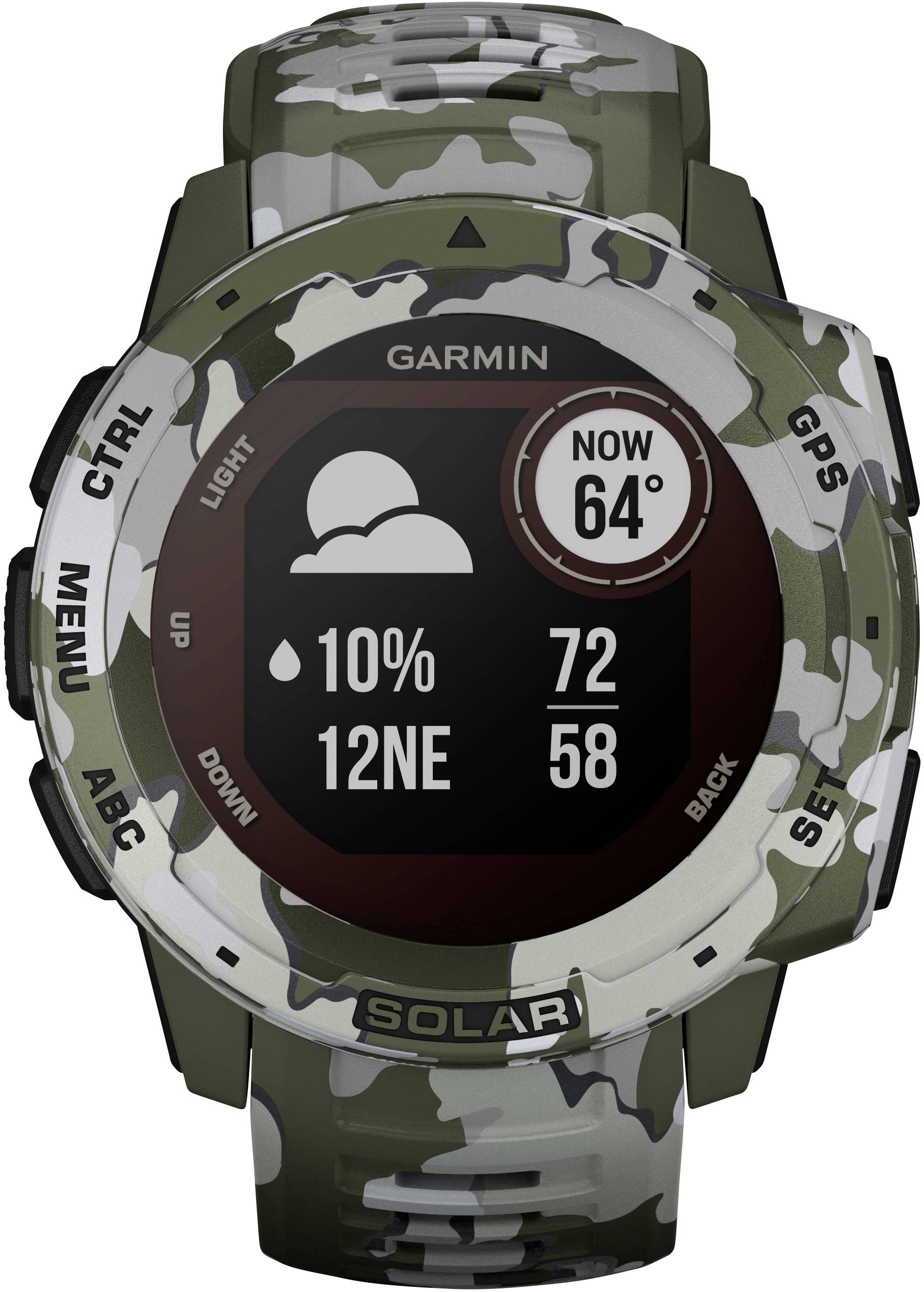 Garmin Instinct Solar Camo Smartwatch 45 mm Camouflage Grün