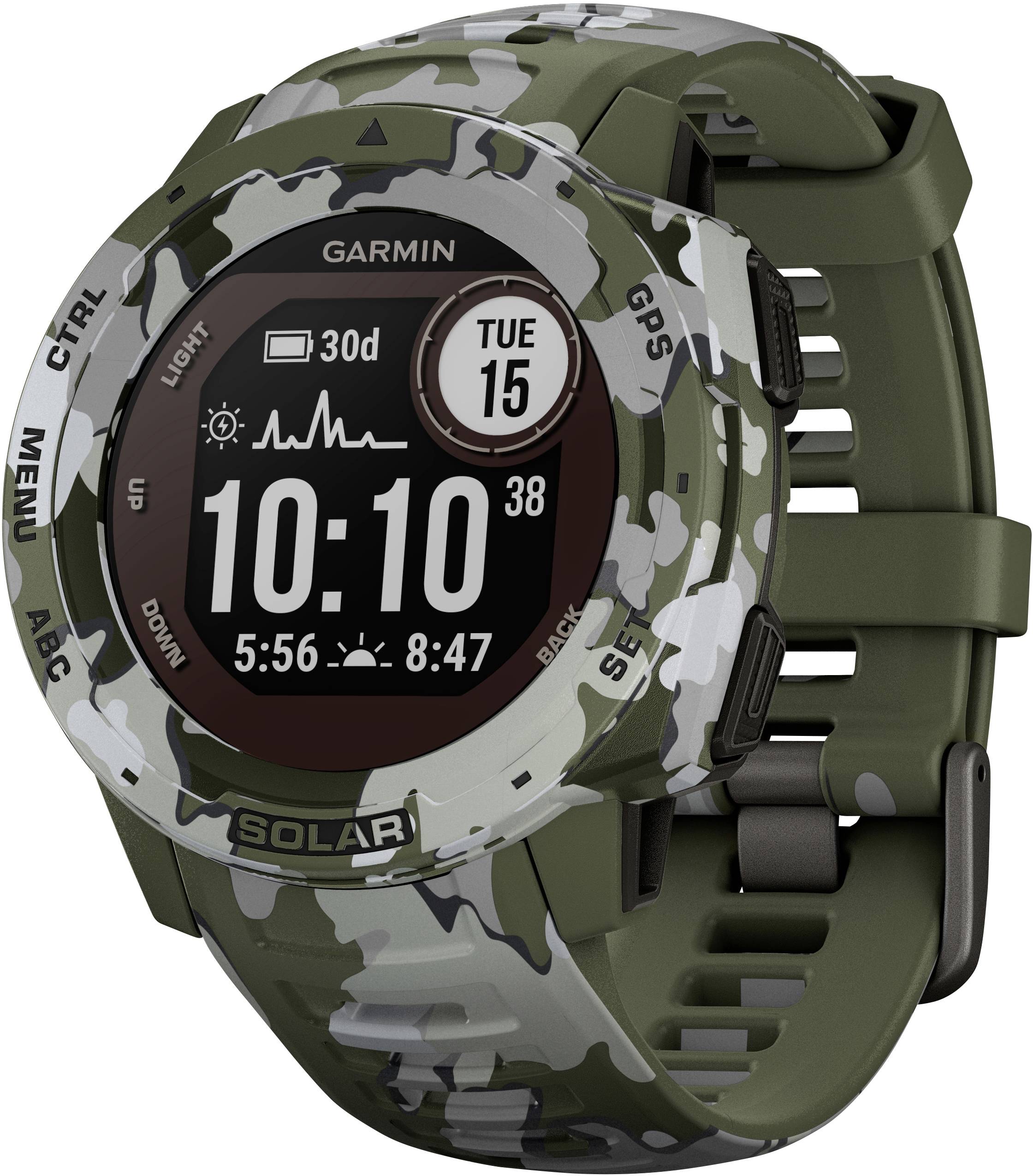 Garmin Instinct Solar Camo Smartwatch 45 mm Camouflage Grün