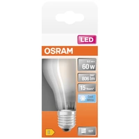 OSRAM HOMELIGHTING 4058075115897 LED EEK E (A - G) E27 Glühlampenform 6.5 W = 60 W Kaltweiß (Ø x L) 60 mm x 105 mm 1 St. OSRAM HOMELIGHTING 4058075115897 LED EEK E (A - G) E27 Glühlampenform 6.5 W = 60 W Kaltweiß (Ø x L) 60 mm x 105 mm 1 St.