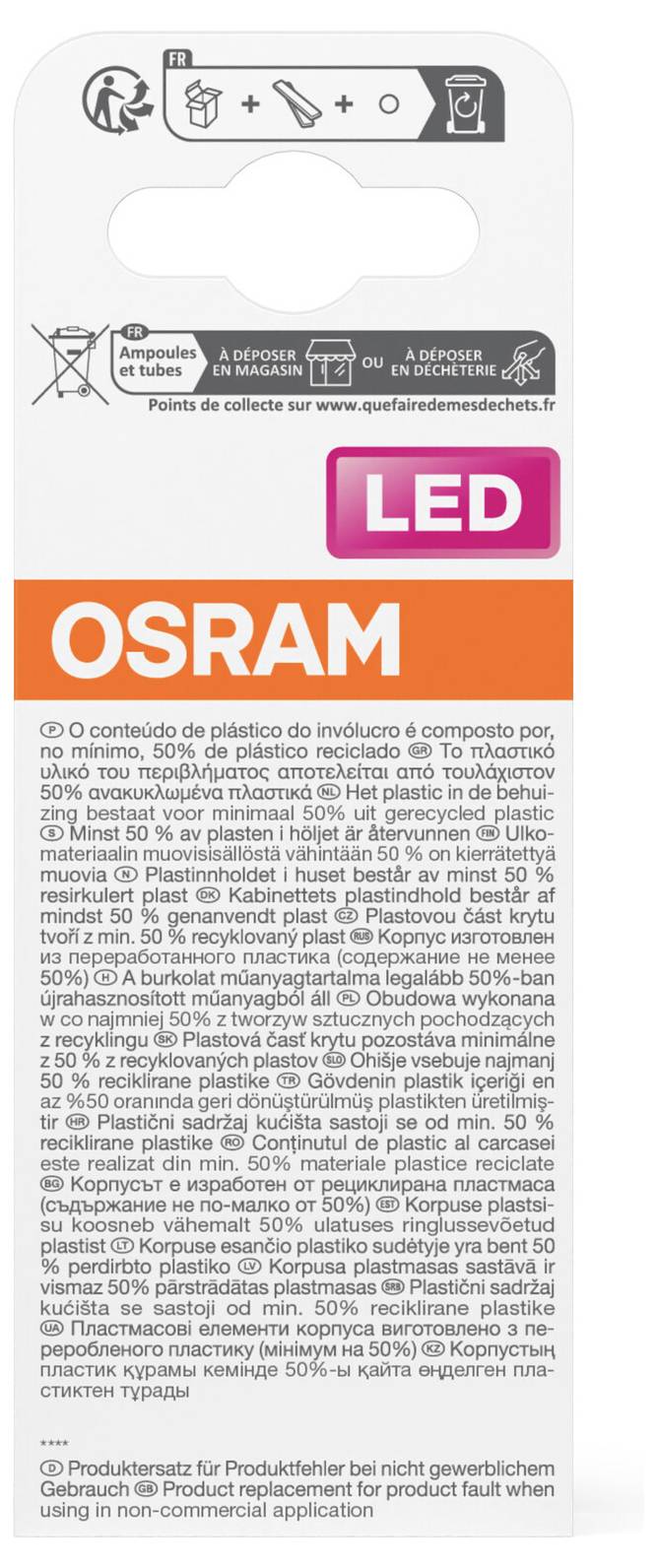 OSRAM LED-Glühbirnenverpackung mit rosa 