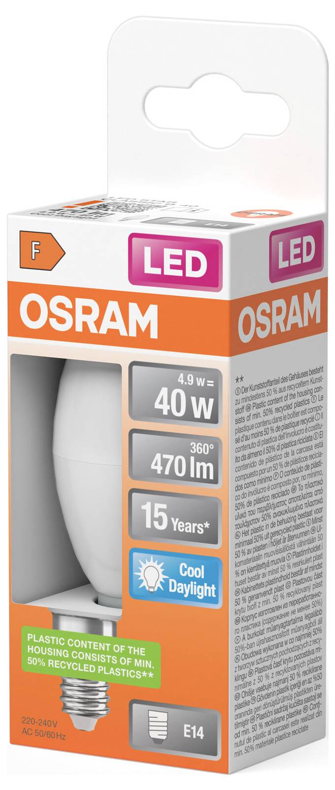 OSRAM LED-Glühbirnenbox mit Beschriftung „40W