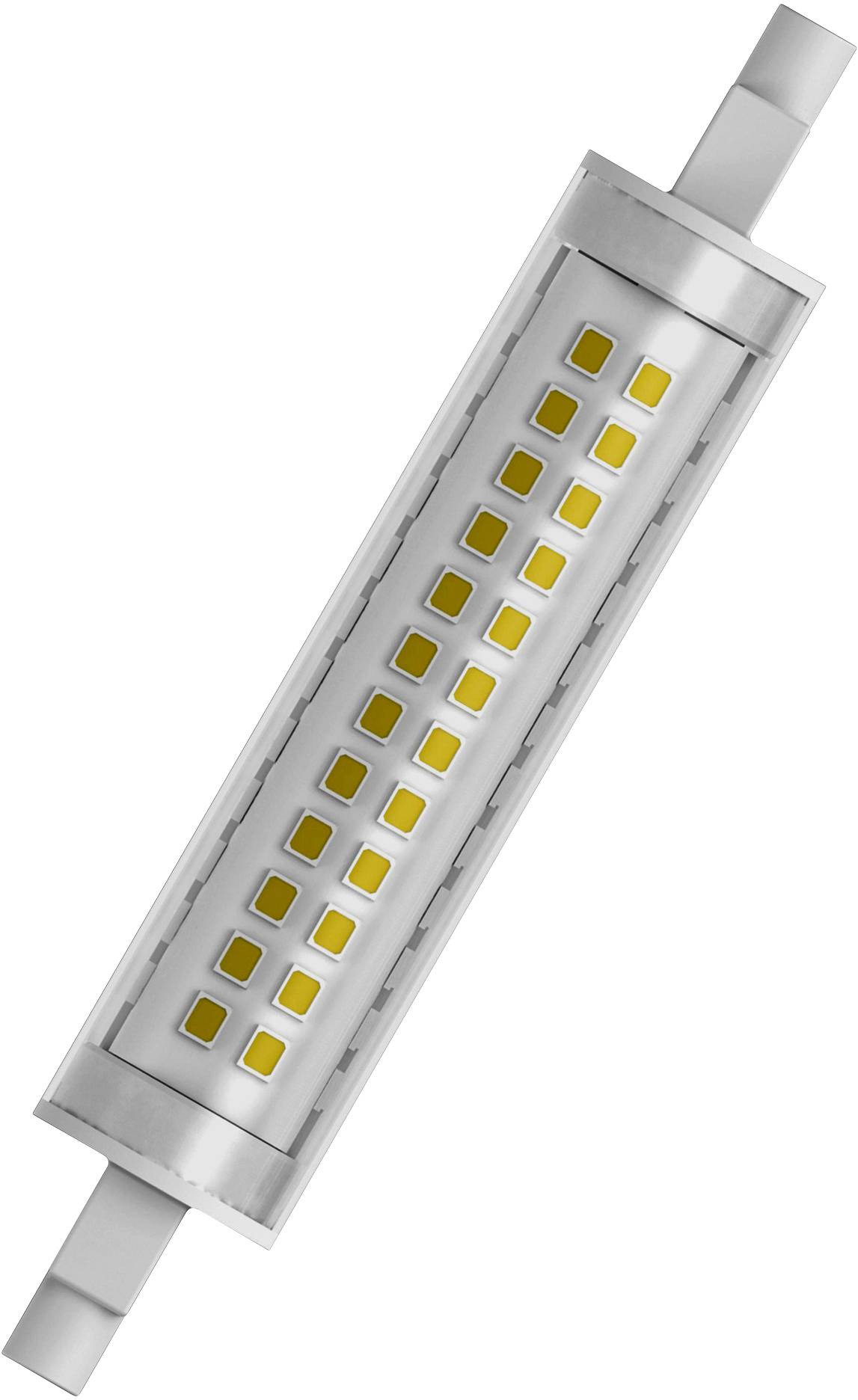 Ein LED-Lichtstab mit mehreren gelben Leuchtdioden, zylindrisch geformt, für elektrische Lichtanwendungen.