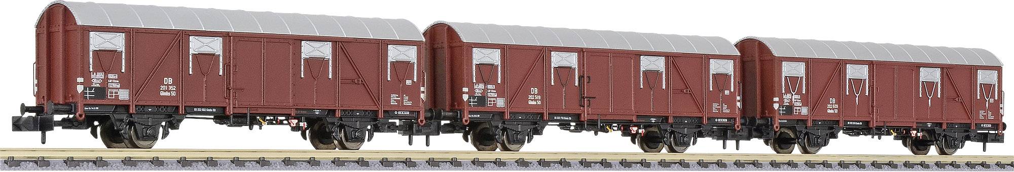 Liliput L260137 N 3er-Set gedeckte Güterwagen Glmhs 50 der DB