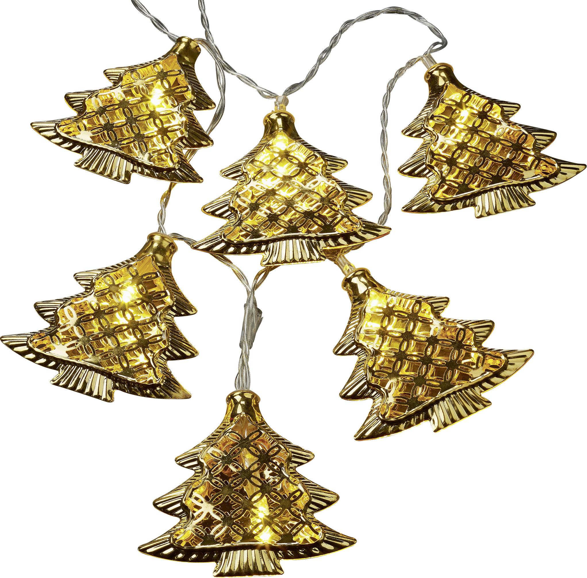 Hellum 522433 Lichterketten mit Batterien Innen batteriebetrieben Anzahl Leuchtmittel 10 LED Gold Beleuchtete Länge: 1.35 m