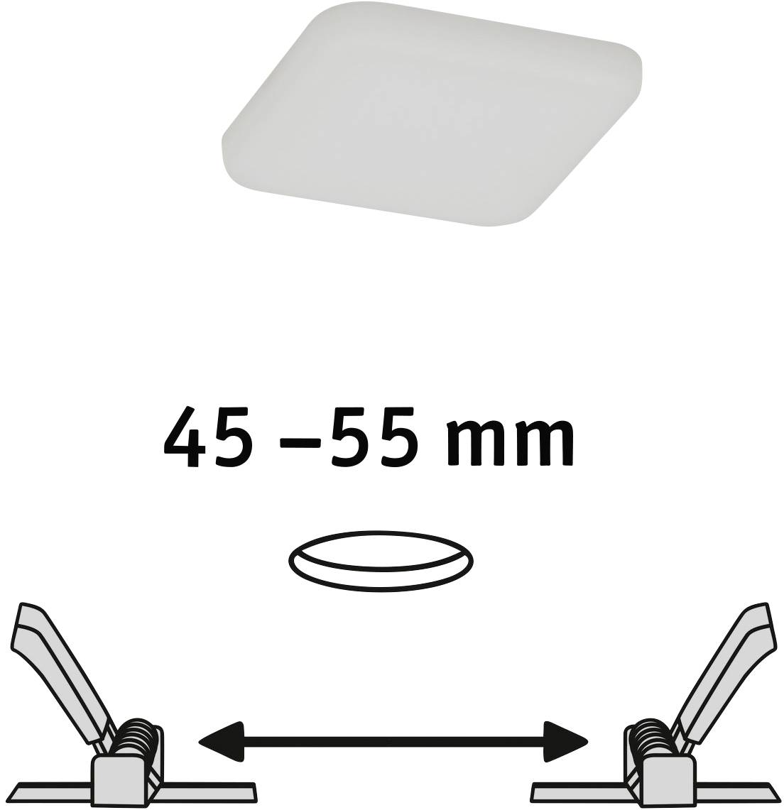 Paulmann 92396 EB Panel Veluna VariFit LED-Einbauleuchte 4.50W Satin