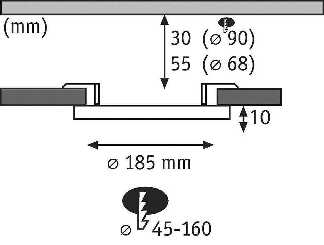 Paulmann 93067 EB Panel Veluna VariFit LED-Einbauleuchte 17.50W Satin