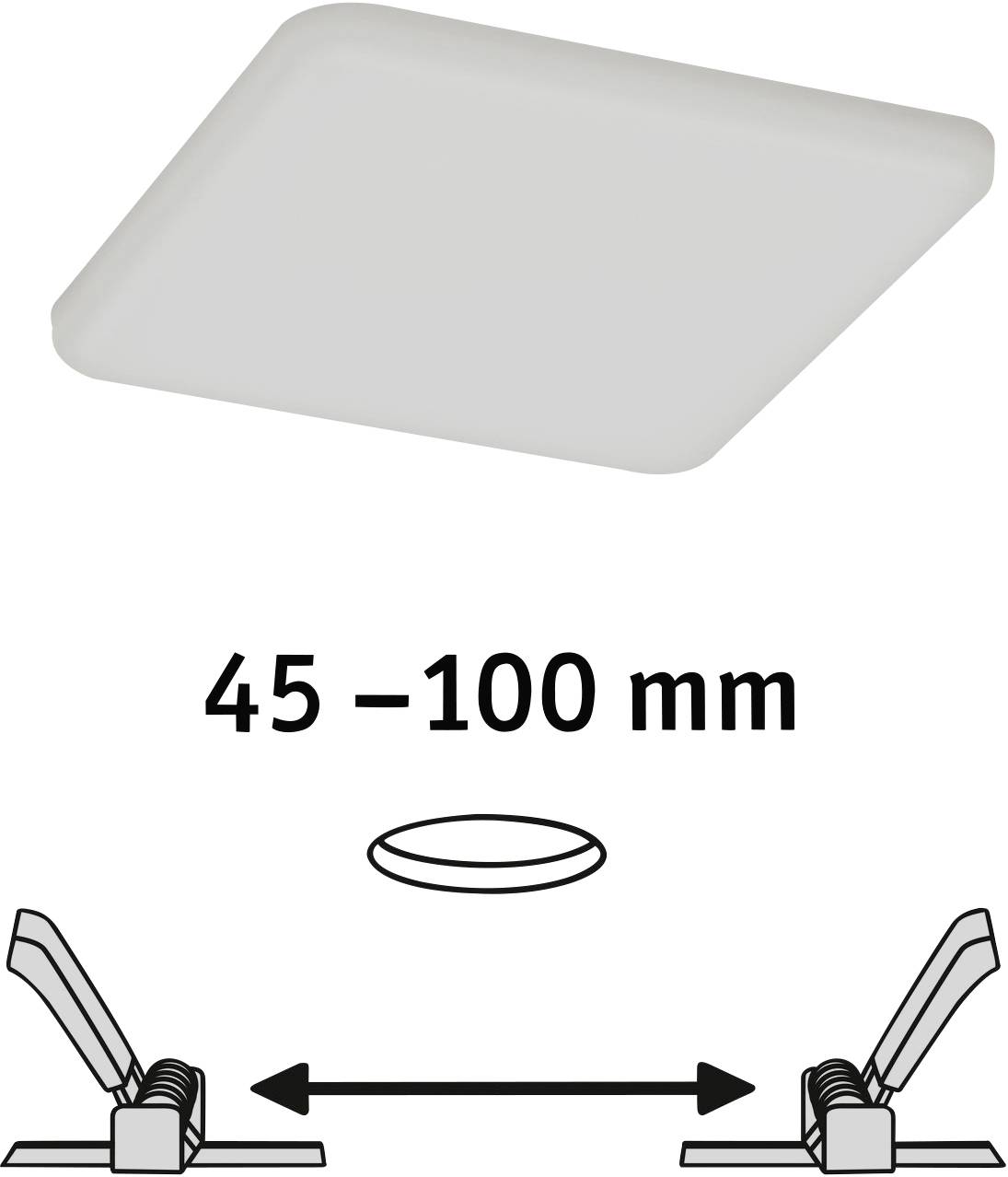 Paulmann 92397 EB Panel Veluna VariFit LED-Einbauleuchte 8.50W Satin