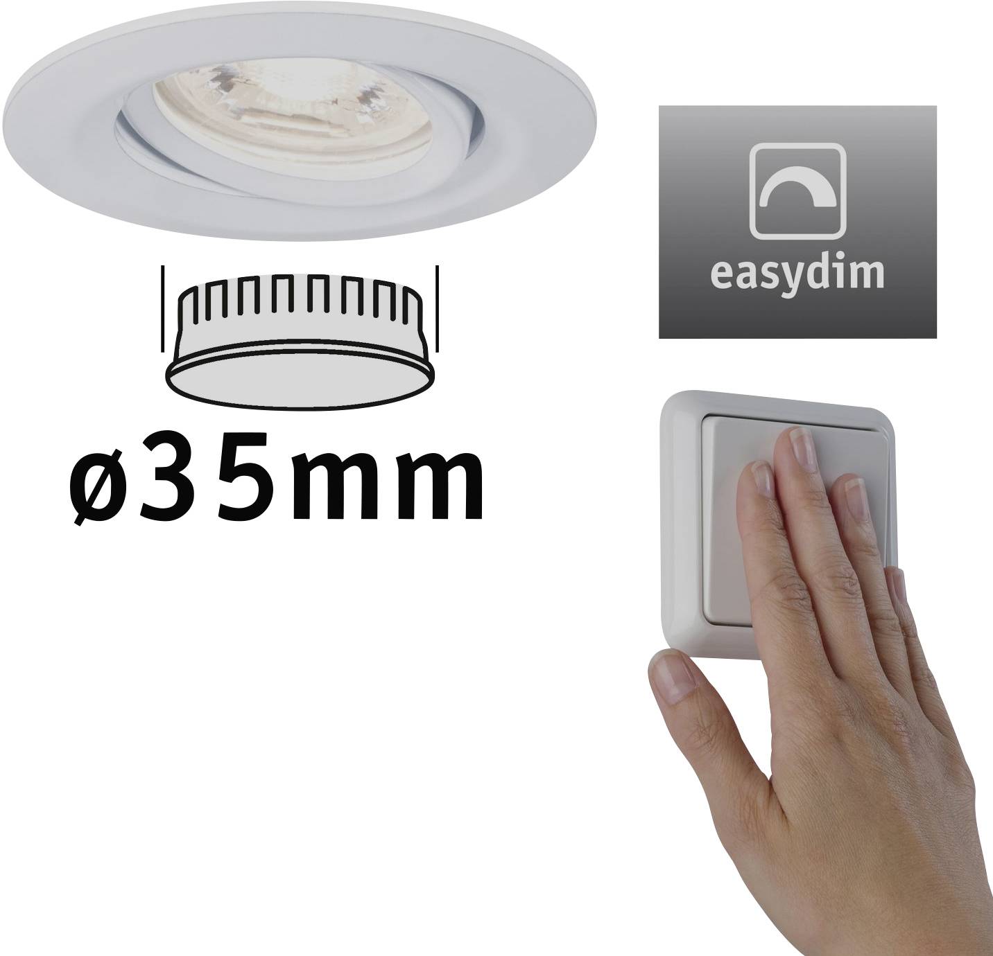 Paulmann 92970 EBL Nova mini Plus Coin LED-Einbauleuchte 4.20 W Weiß
