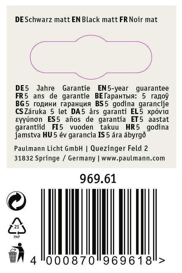 Paulmann 96961 96961 Hochvolt-Schienensystem-Komponente Endkappe Schwarz (matt)