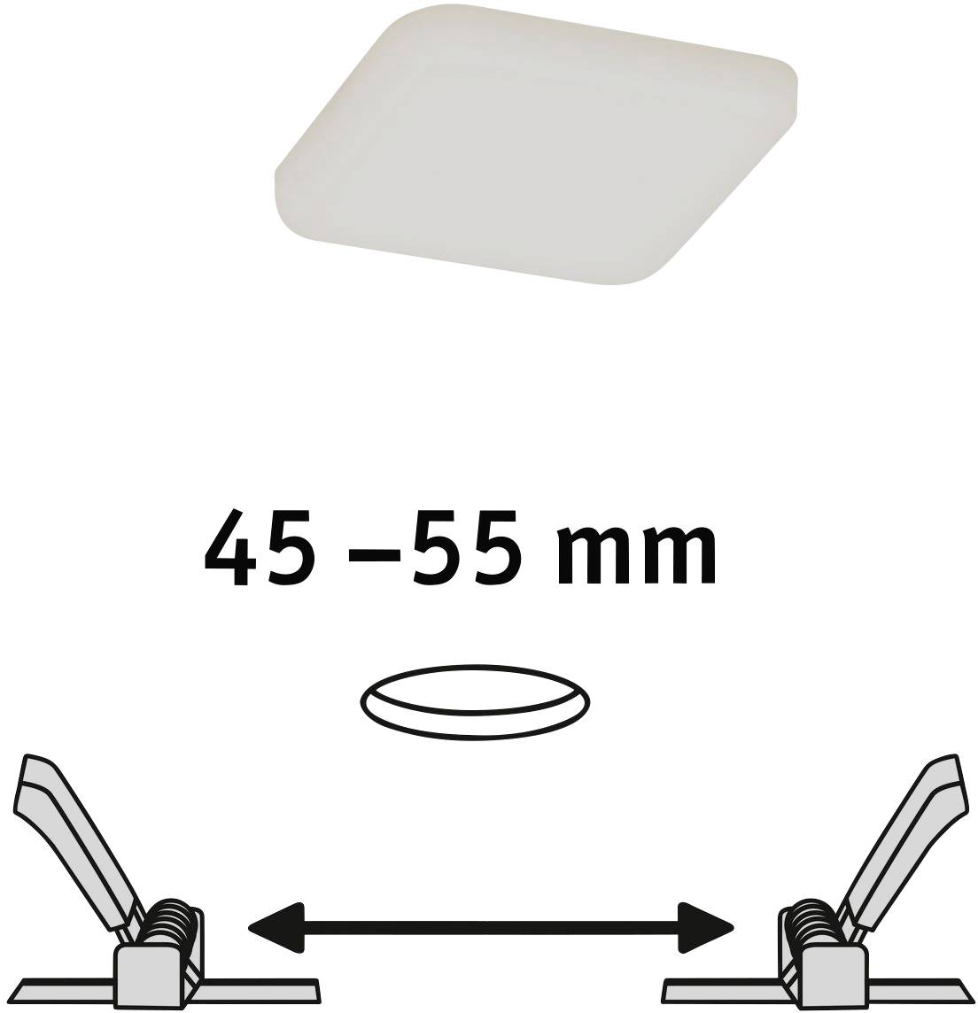 Paulmann 92393 EB Panel Veluna VariFit LED-Einbauleuchte 4.50W Satin