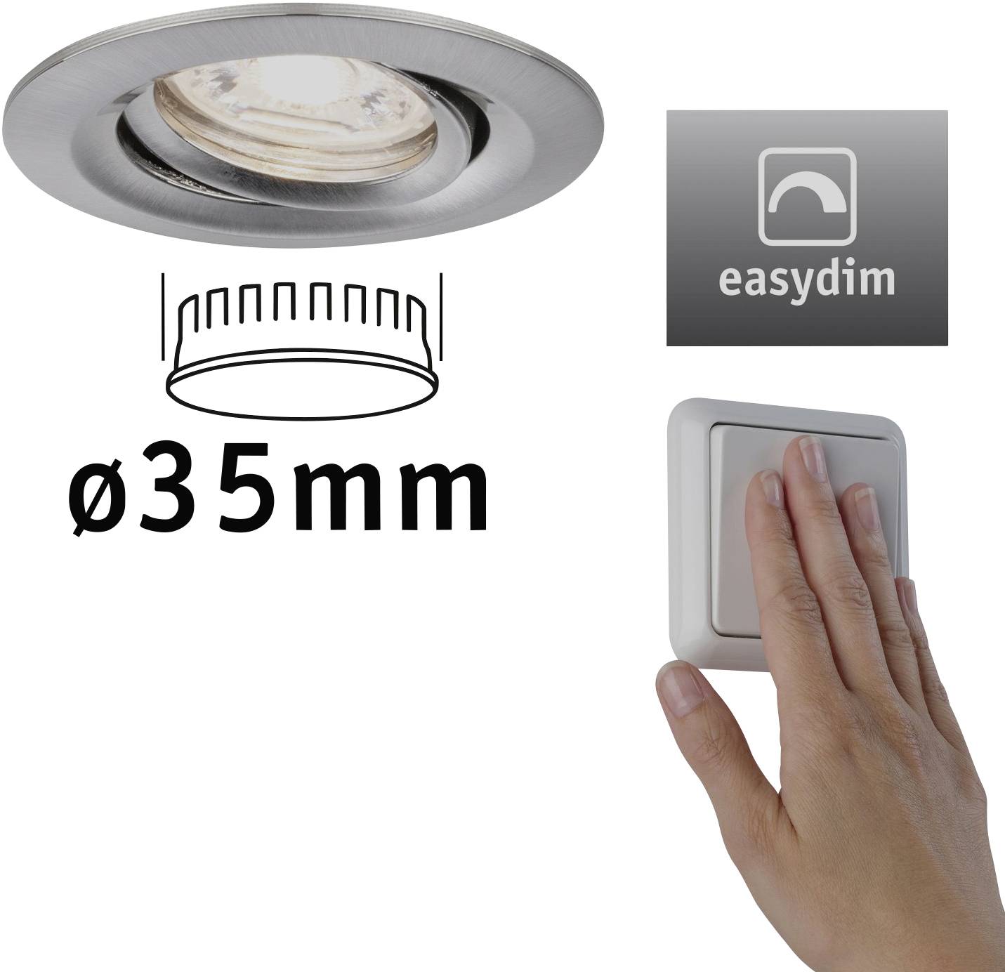 Paulmann 92972 Dialux EBL Nova mini Plus Coin LED-Einbauleuchte 4.20W Eisen