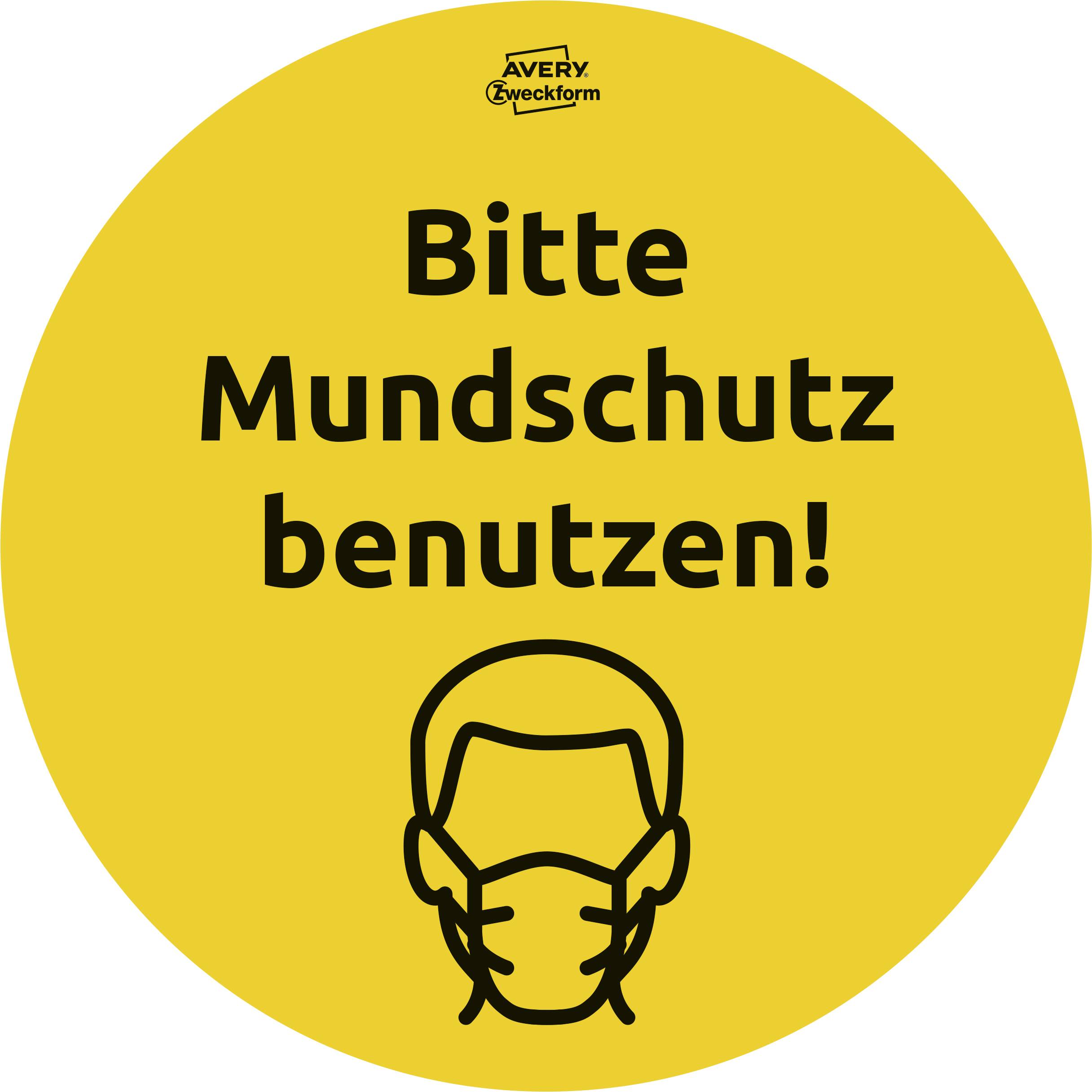 Avery-Zweckform 49404 Hinweisschild Bitte Mundschutz benutzen! 12St.