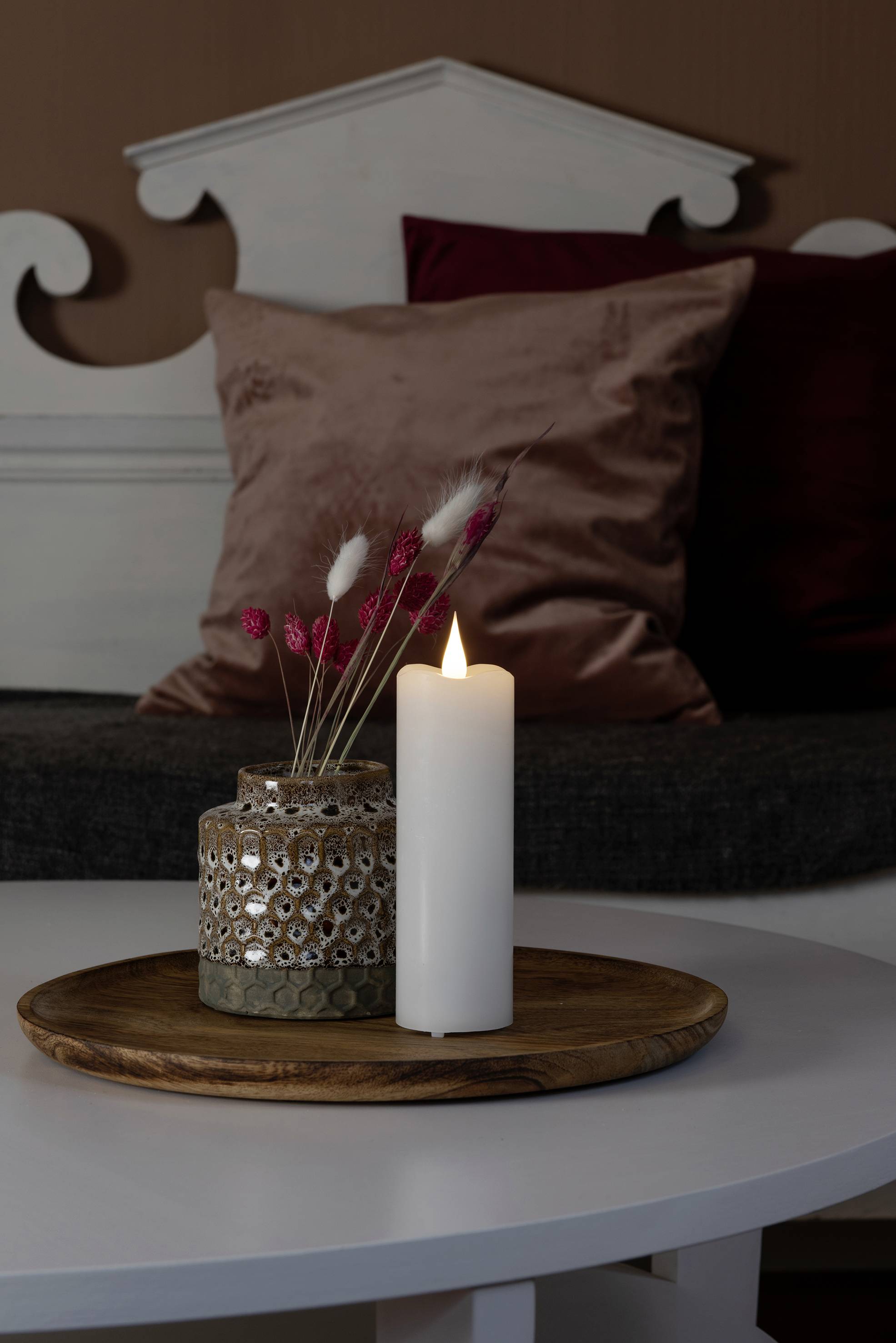 Konstsmide 1828-100 LED-Echtwachskerze Weiß Warmweiß (B x H) 5 cm x 15.2 cm Timer, mit Schalter