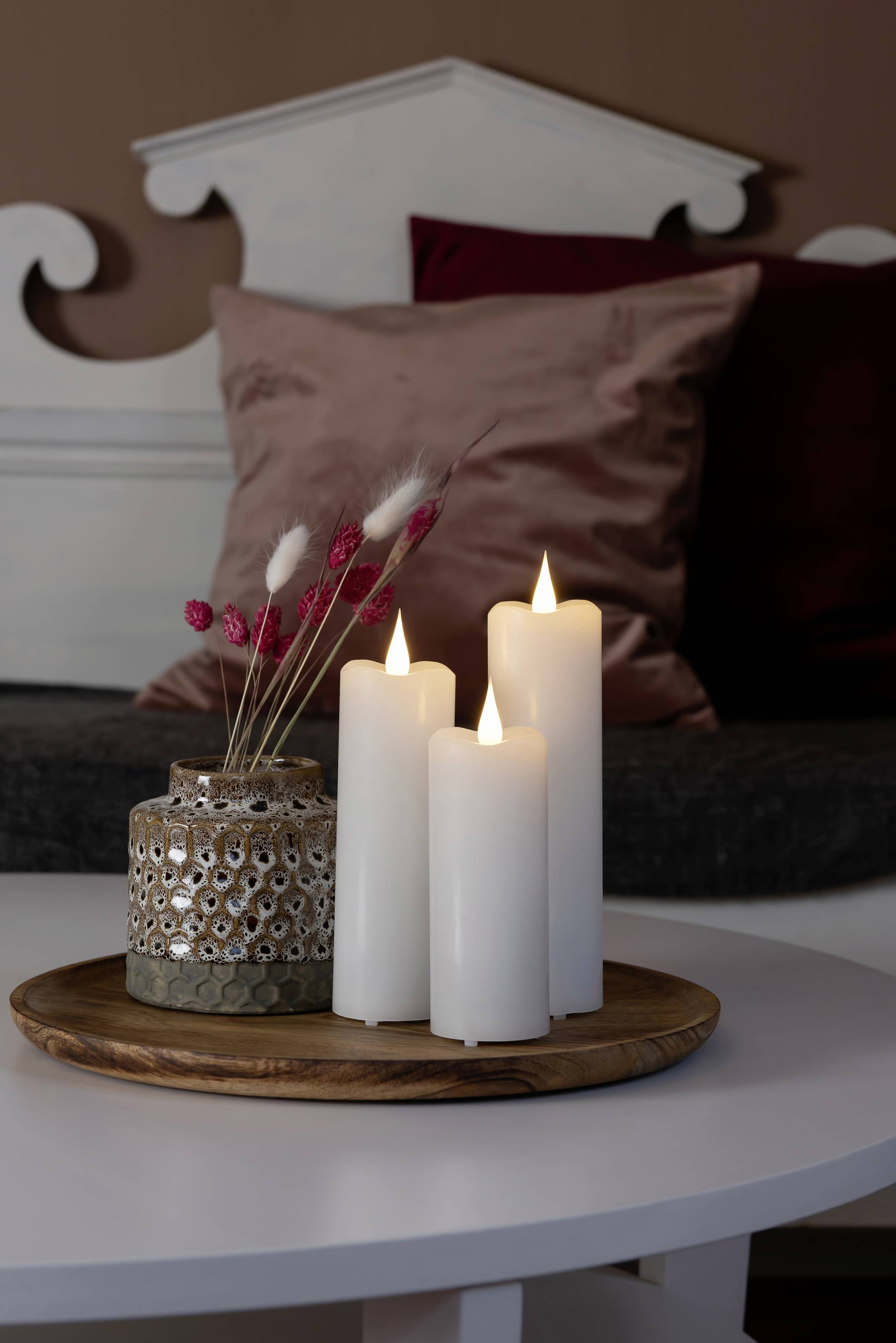 Konstsmide 1828-100 LED-Echtwachskerze Weiß Warmweiß (B x H) 5 cm x 15.2 cm Timer, mit Schalter