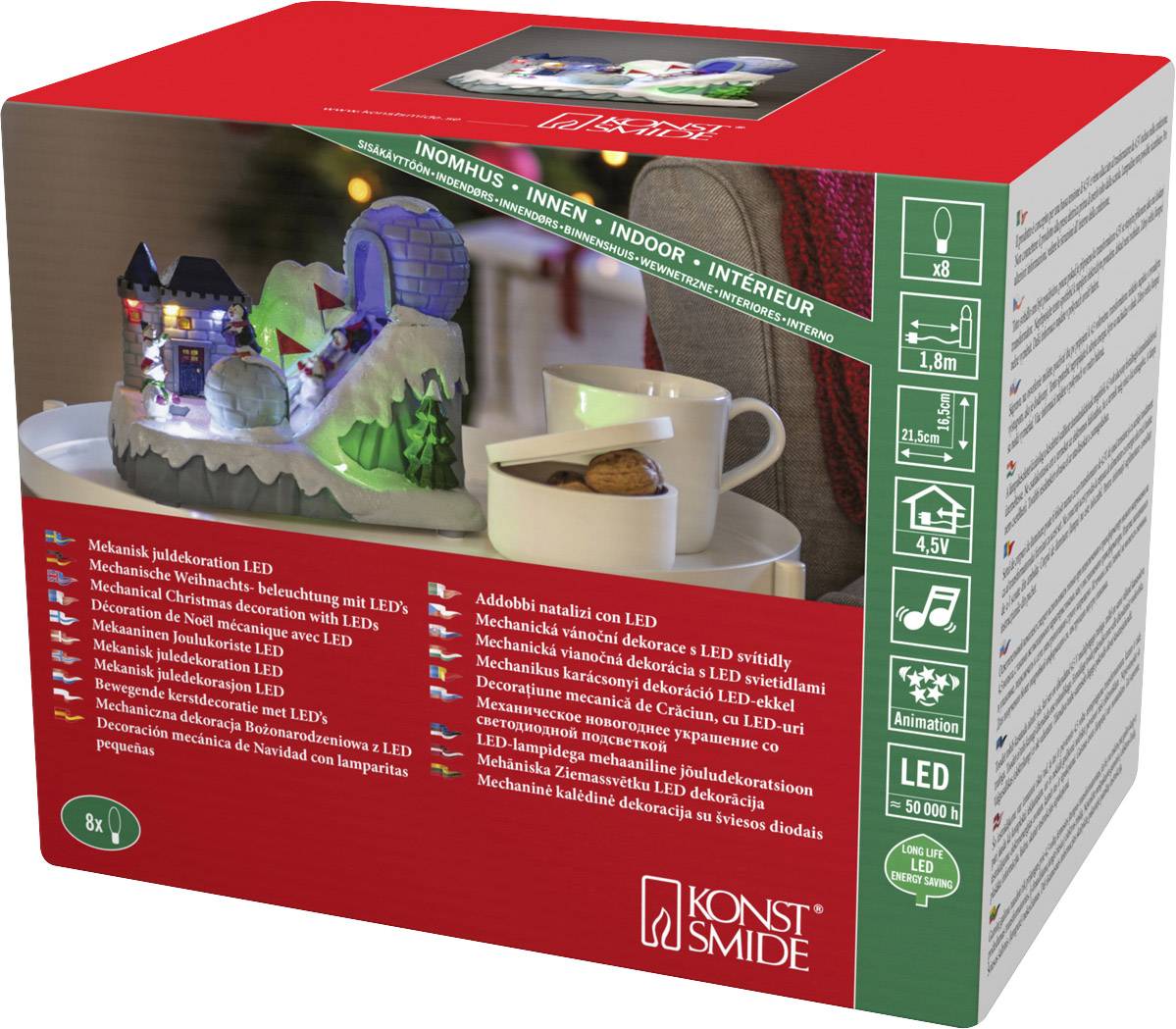 Konstsmide 4228-000 LED-Szenerie Skipiste Warmweiß, Mehrfarbig LED Mehrfarbig mit Schalter