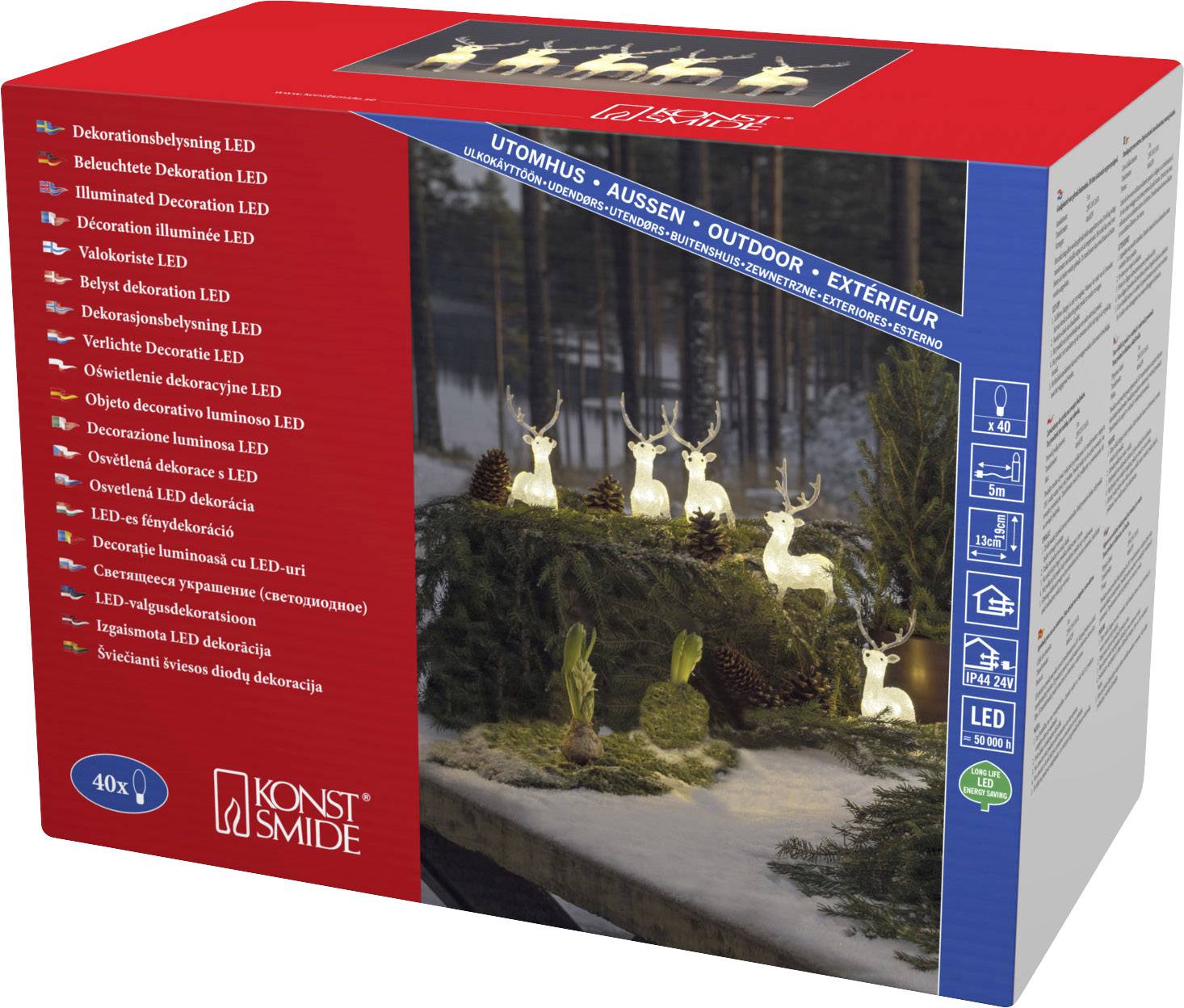 Konstsmide 6288-103 Acryl-Figur EEK: F (A - G) Rentier Warmweiß LED Klar