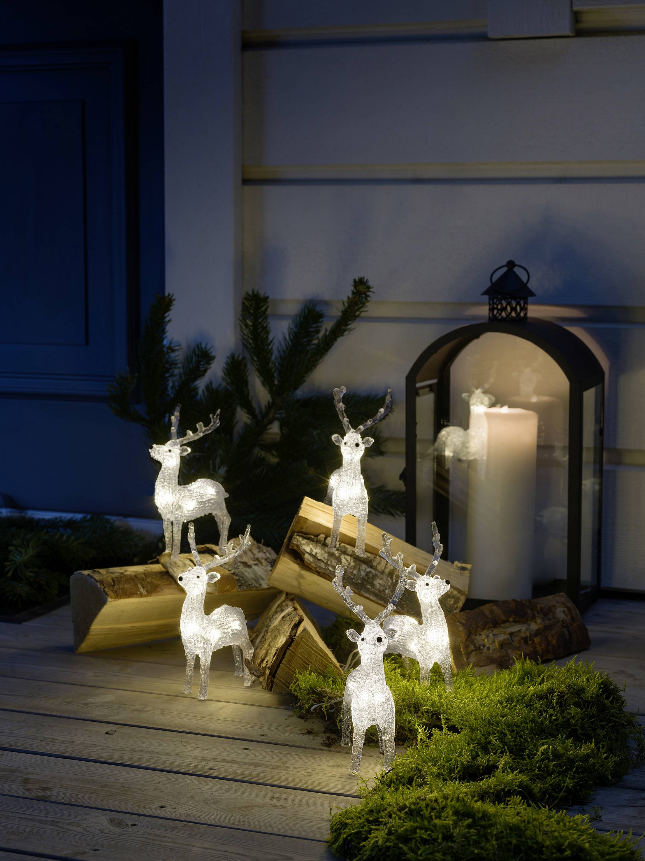 Konstsmide 6288-103 Acryl-Figur EEK: F (A - G) Rentier Warmweiß LED Klar