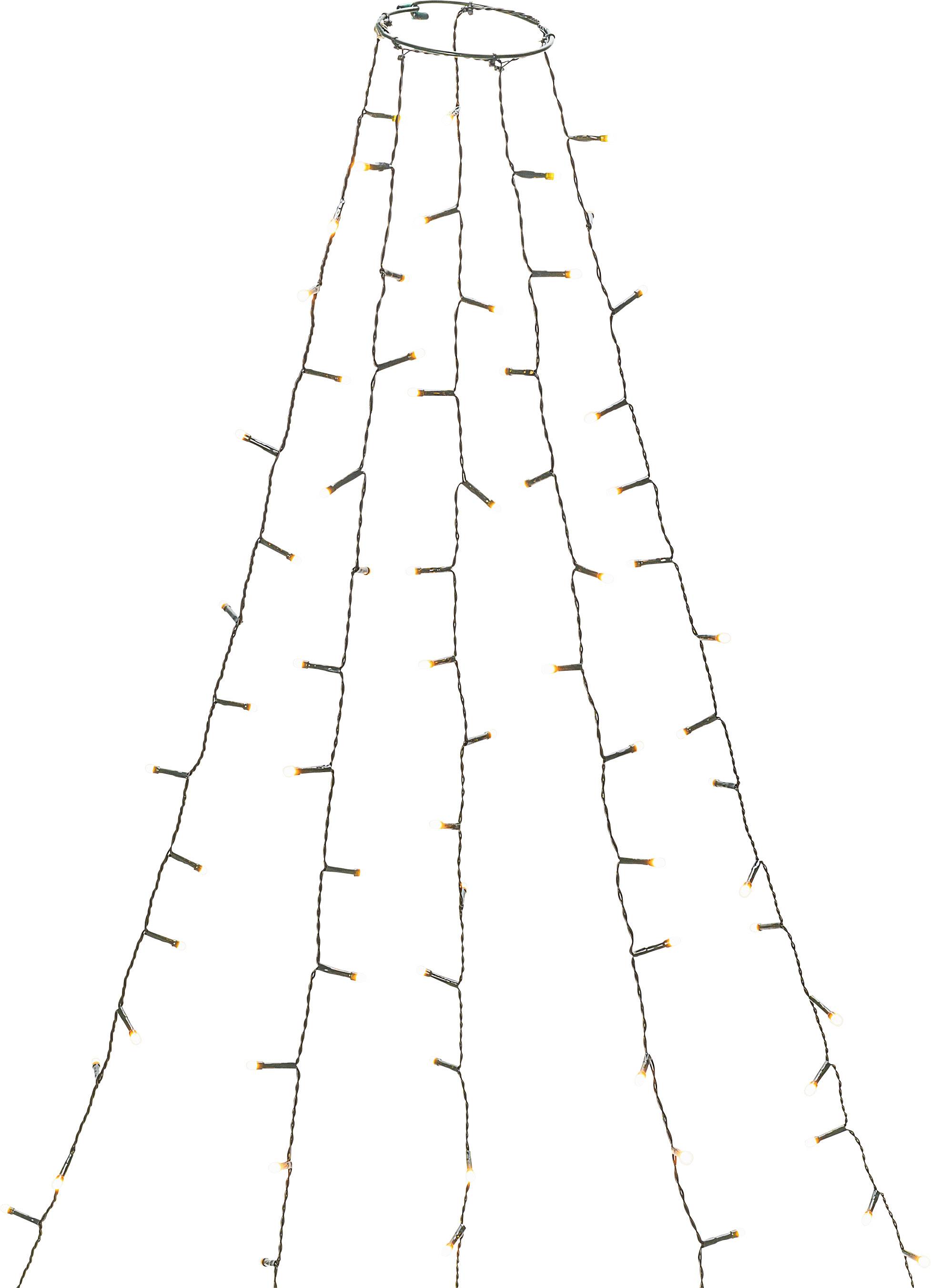 Konstsmide 6480-820 LED-Baummantel Innen EEK: G (A - G) über Steckernetzteil Anzahl Leuchtmittel 150 LED Bernstein Beleuchtete Länge: 1.8 m Timer