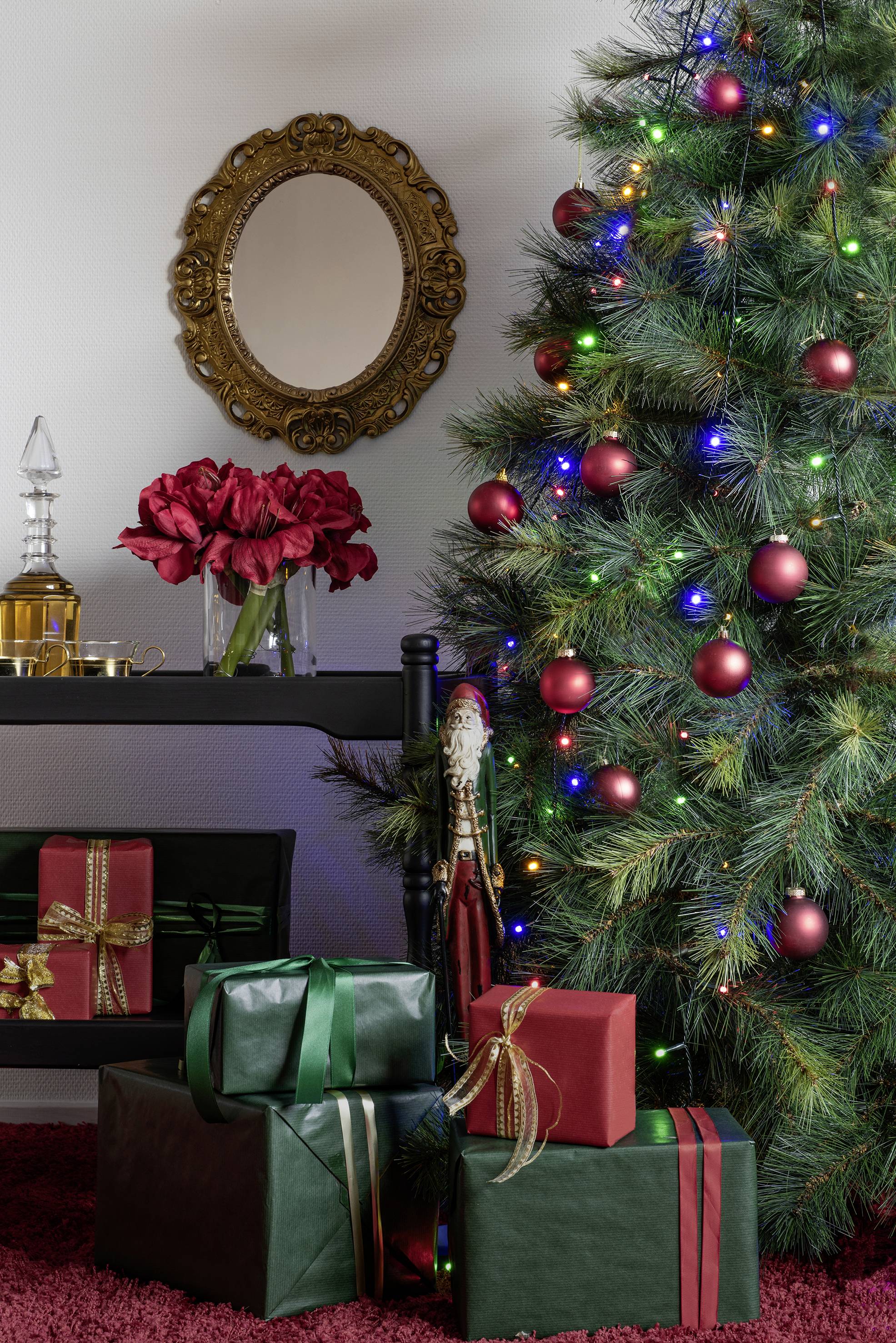 Konstsmide 6481-520 LED-Baummantel Innen über Steckernetzteil Anzahl Leuchtmittel 150 LED Mehrfarbig Beleuchtete Länge: 2.4m