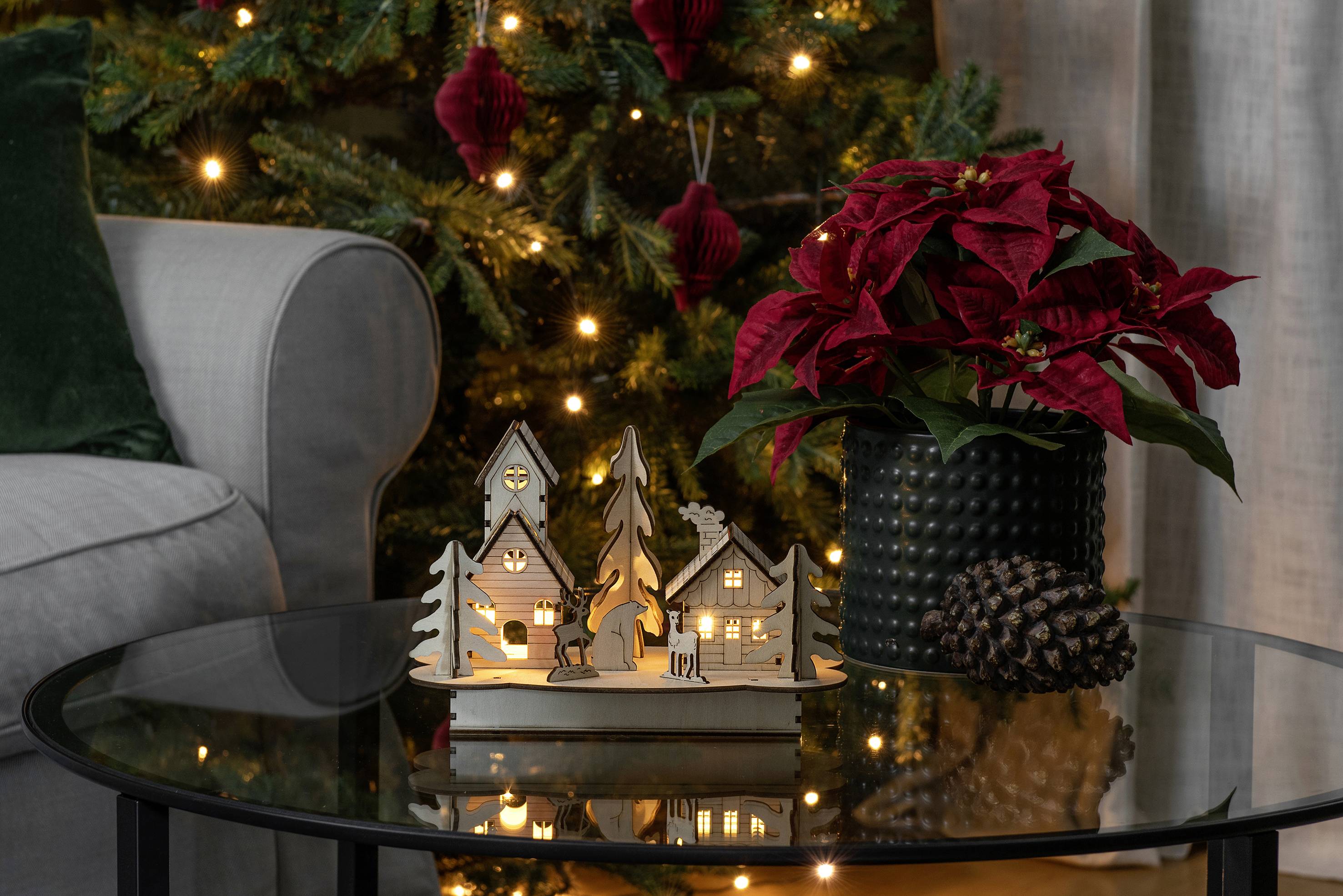 Konstsmide 3238-100 LED-Silhouette Haus Warmweiß LED Natur