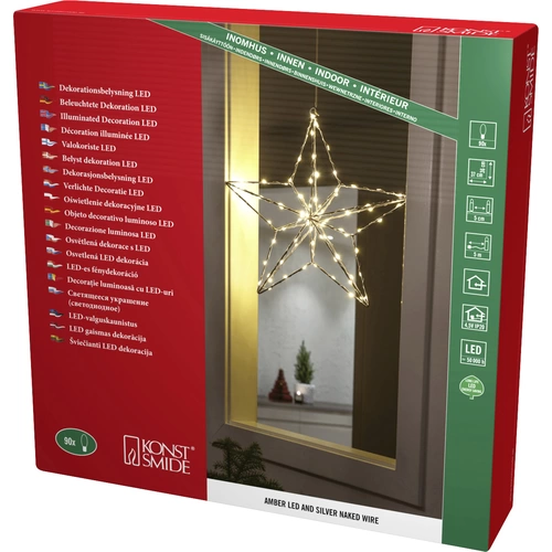 Konstsmide 1802-993 Türkranz mit Beleuchtung Stern Bernstein LED Silber EEK: G (A - G) Konstsmide 1802-993 Türkranz mit Beleuchtung Stern Bernstein LED Silber EEK: G (A - G)
