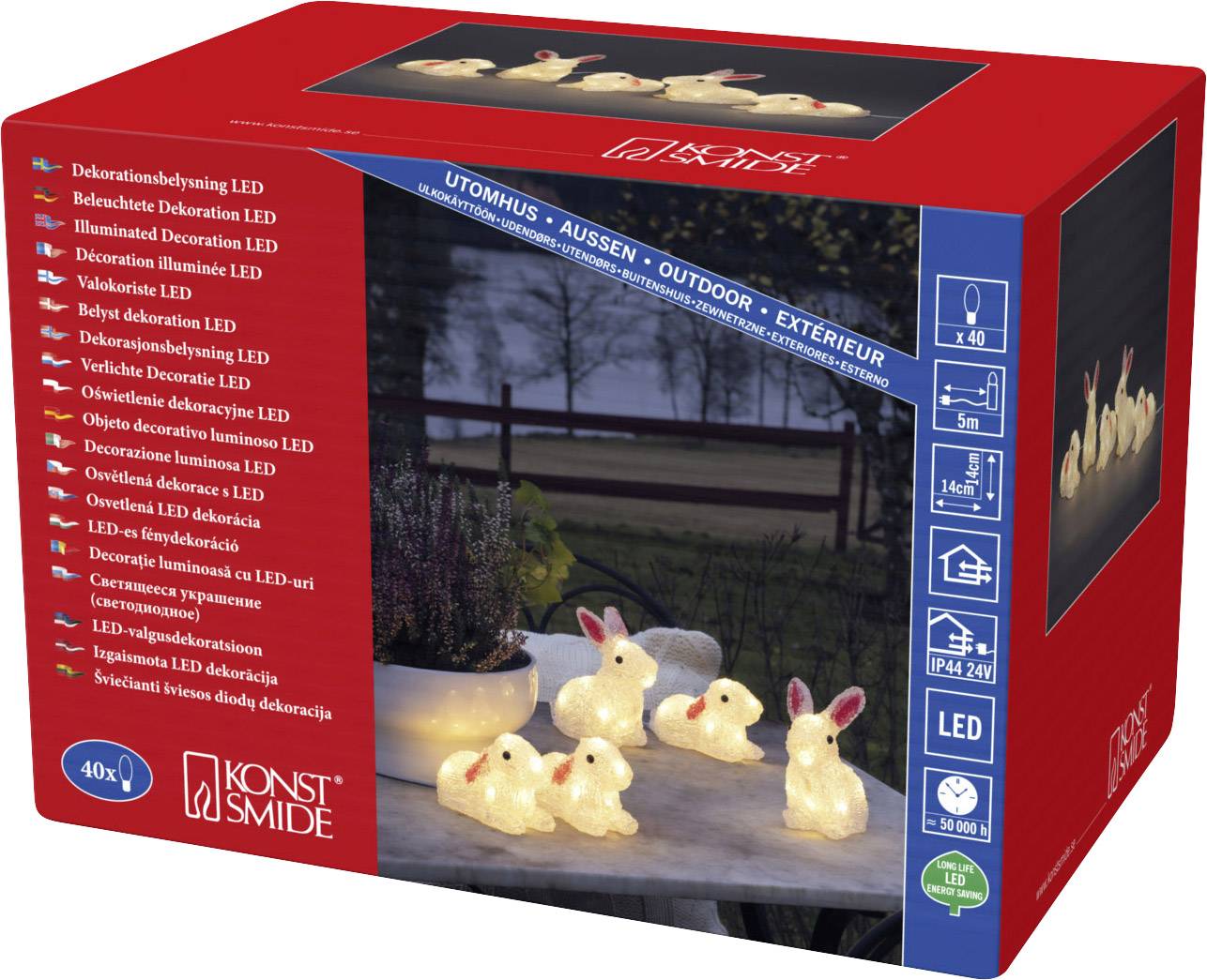 Konstsmide 6289-103 Acryl-Figur EEK: F (A - G) Hasen Warmweiß LED Klar